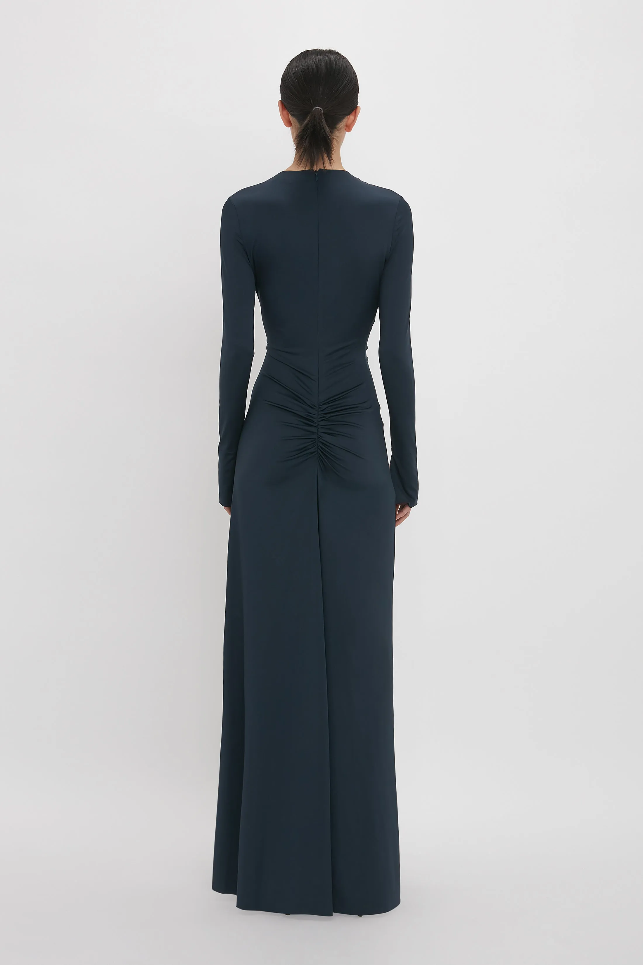 Ruched Detail Floor-Length Gown In Midnight sold by Victoria Beckham product image thumbnail 3