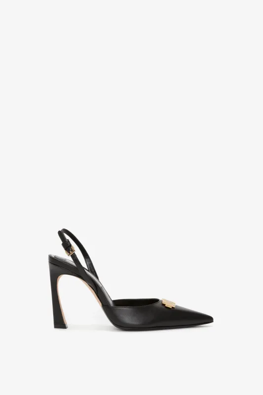 Pointy Toe Sling back in Black Calf sold by Victoria Beckham