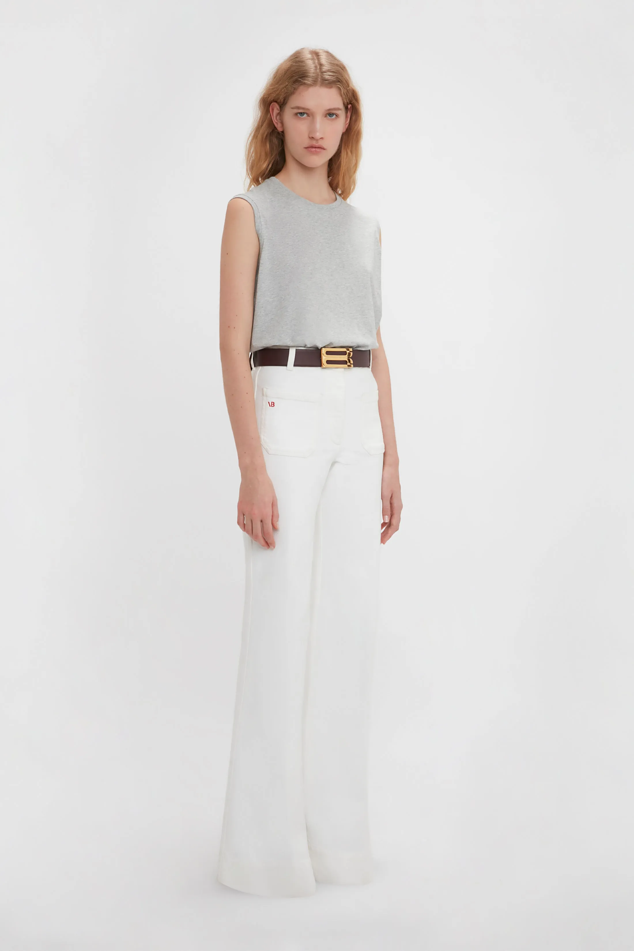 Sleeveless T-Shirt In Grey Marl sold by Victoria Beckham product image thumbnail 2