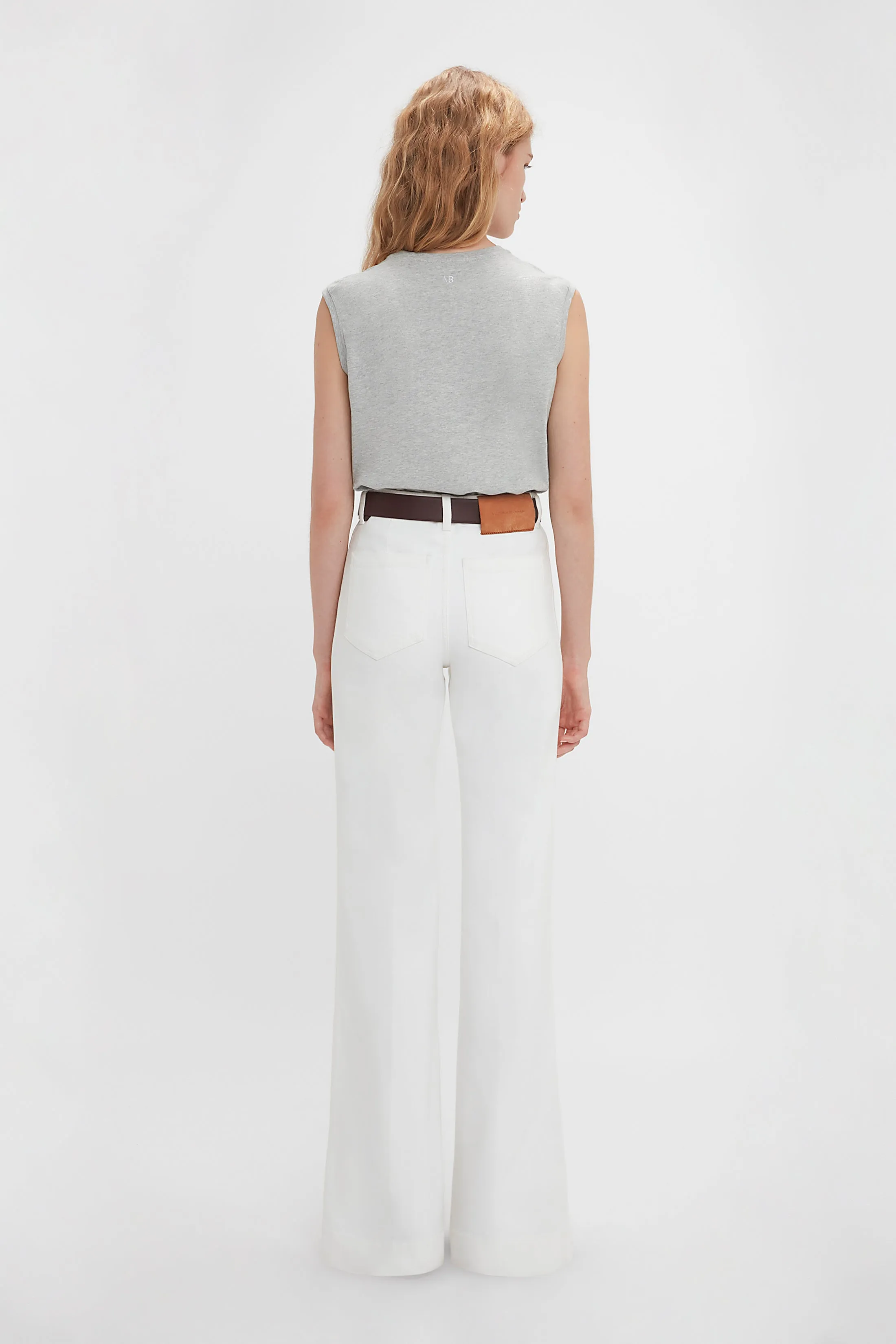 Sleeveless T-Shirt In Grey Marl sold by Victoria Beckham product image thumbnail 3