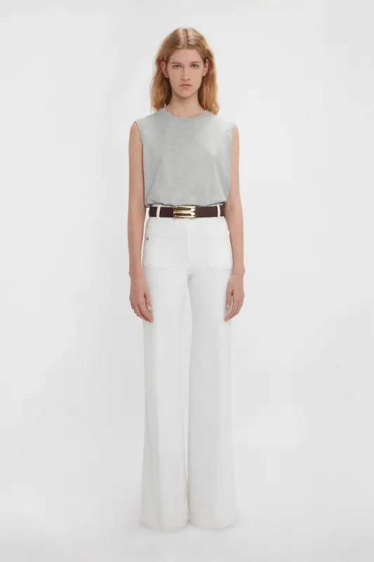 Sleeveless T-Shirt In Grey Marl made by Victoria Beckham
