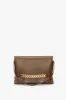 Chain Pouch Bag With Strap In Khaki Leather sold by Victoria Beckham