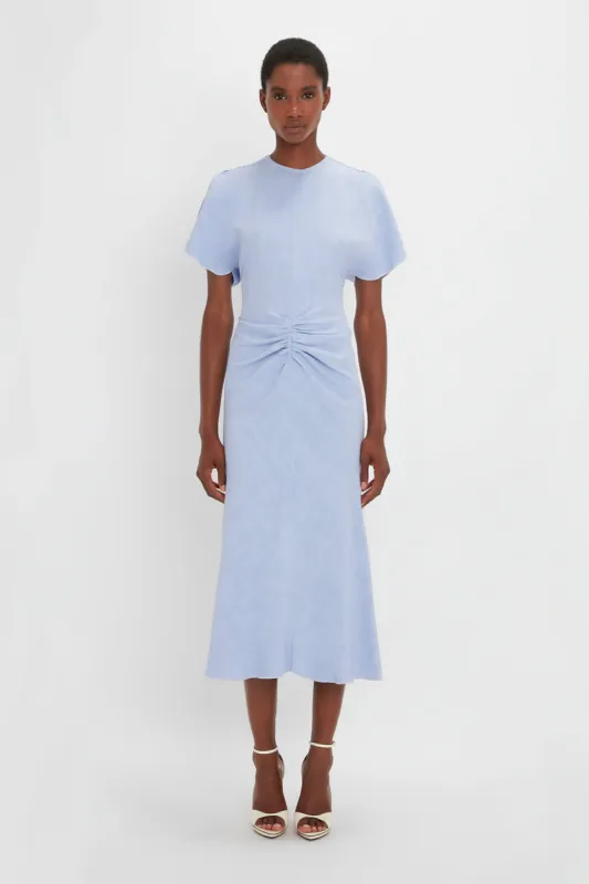 Gathered Waist Midi Dress In Frost sold by Victoria Beckham