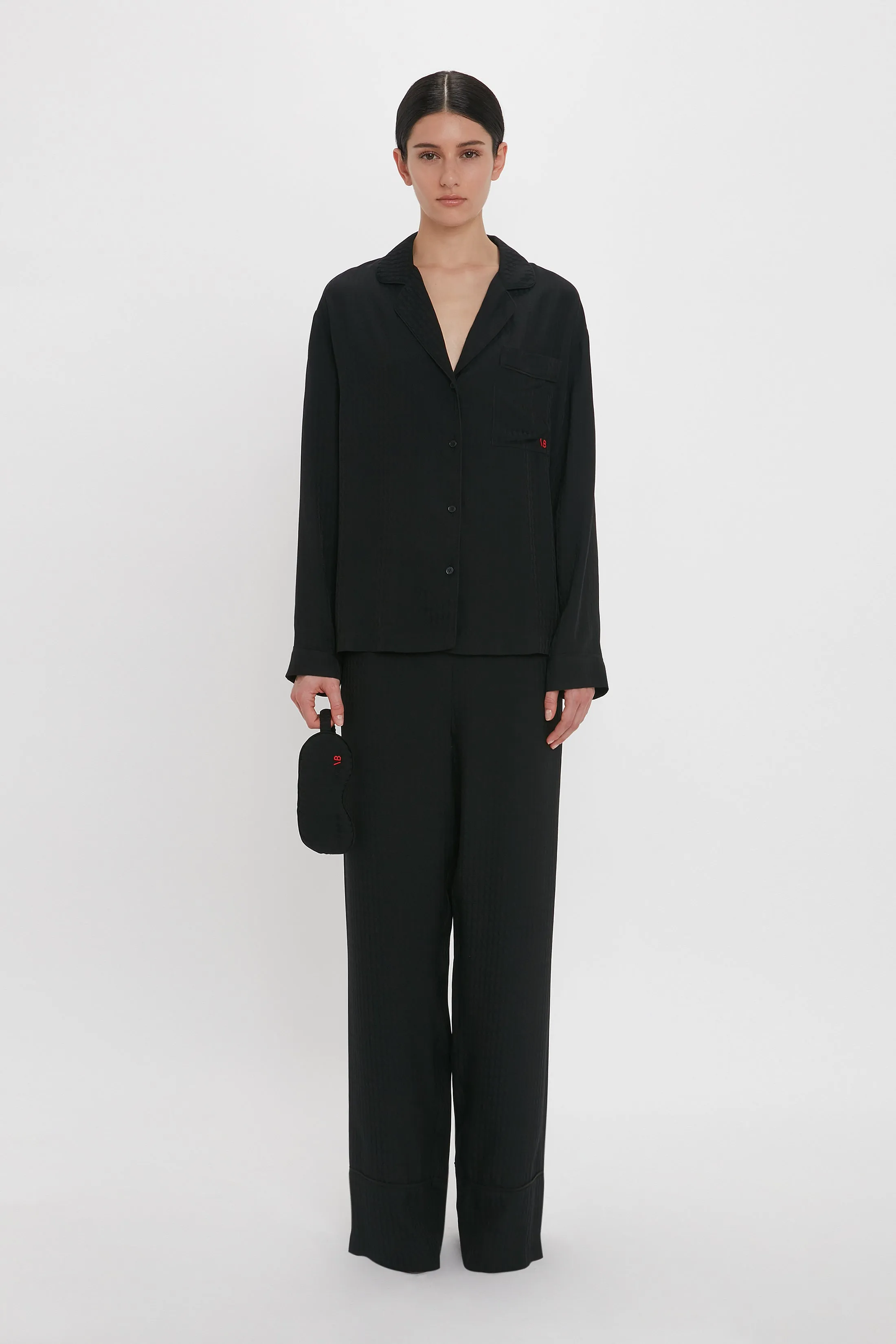 VB Monogram Pyjama Sleep Set In Black sold by Victoria Beckham product image thumbnail 4