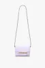 Mini Chain Pouch Bag With Long Strap In Lilac Leather sold by Victoria Beckham