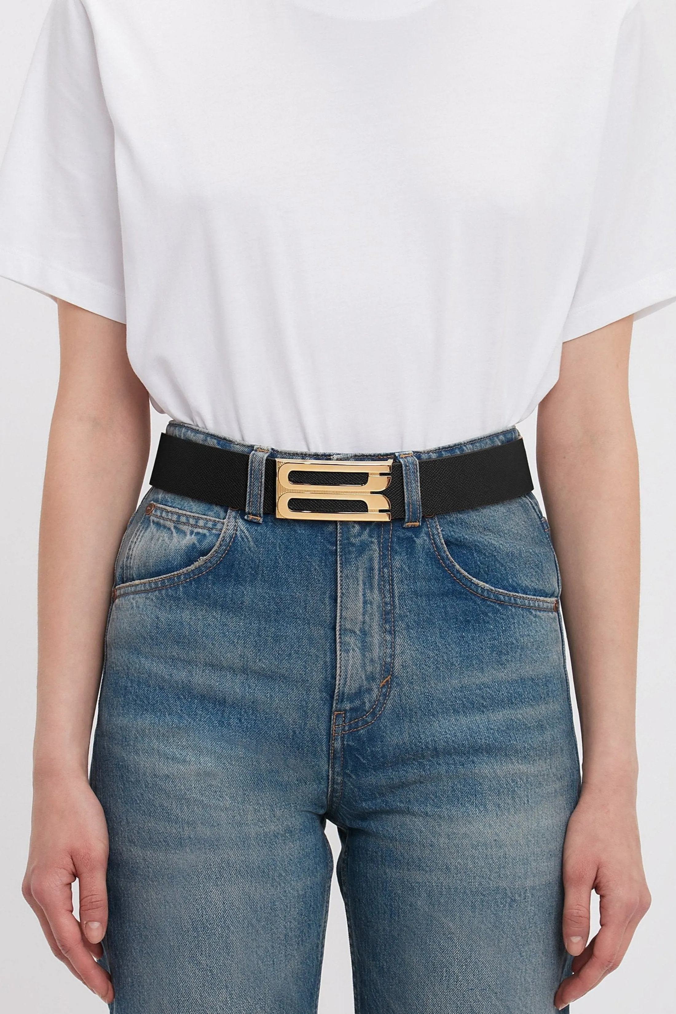 Jumbo Dorian Belt In Black Grained Leather sold by Victoria Beckham product image thumbnail 5