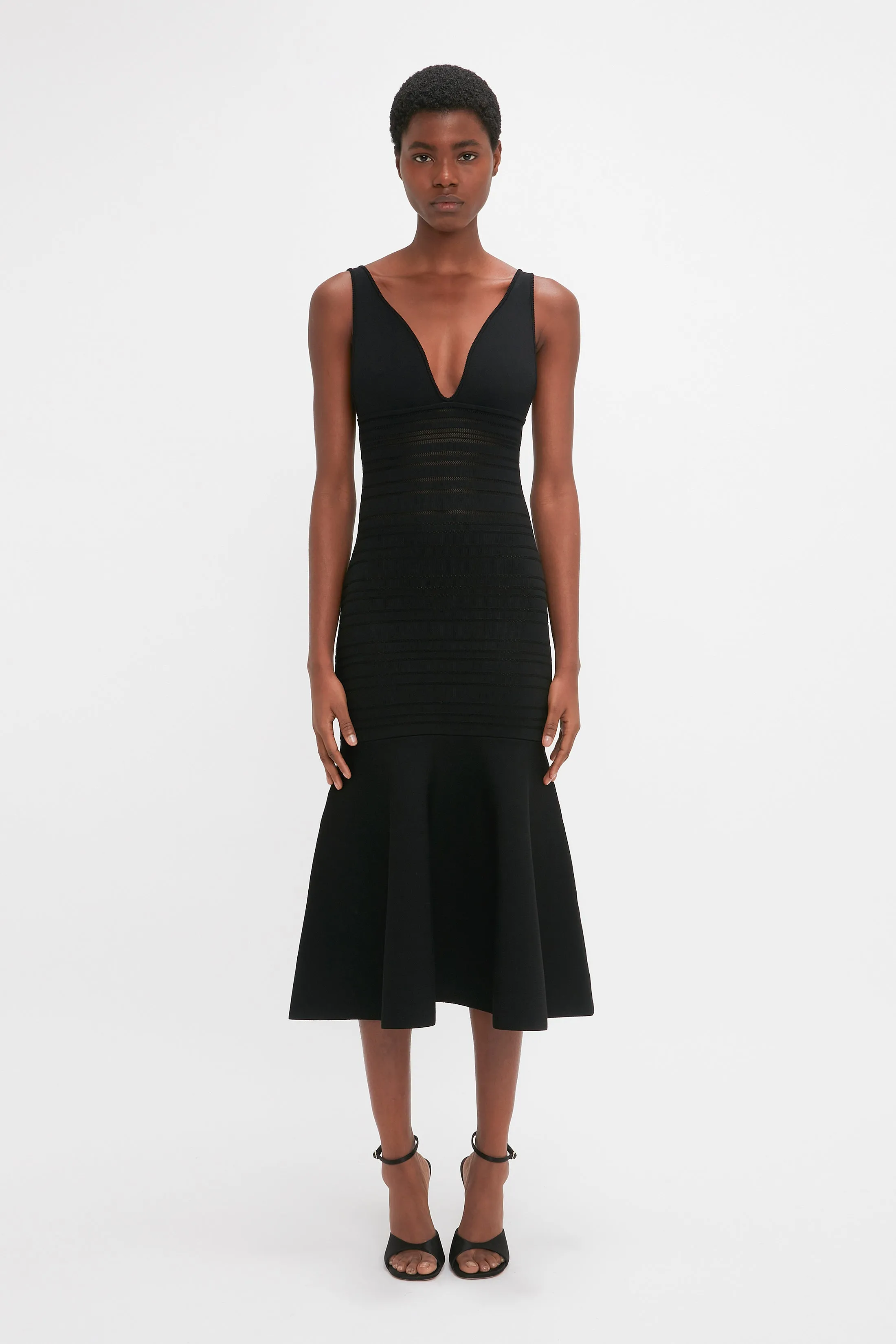 Frame Detail Sleeveless Dress In Black sold by Victoria Beckham