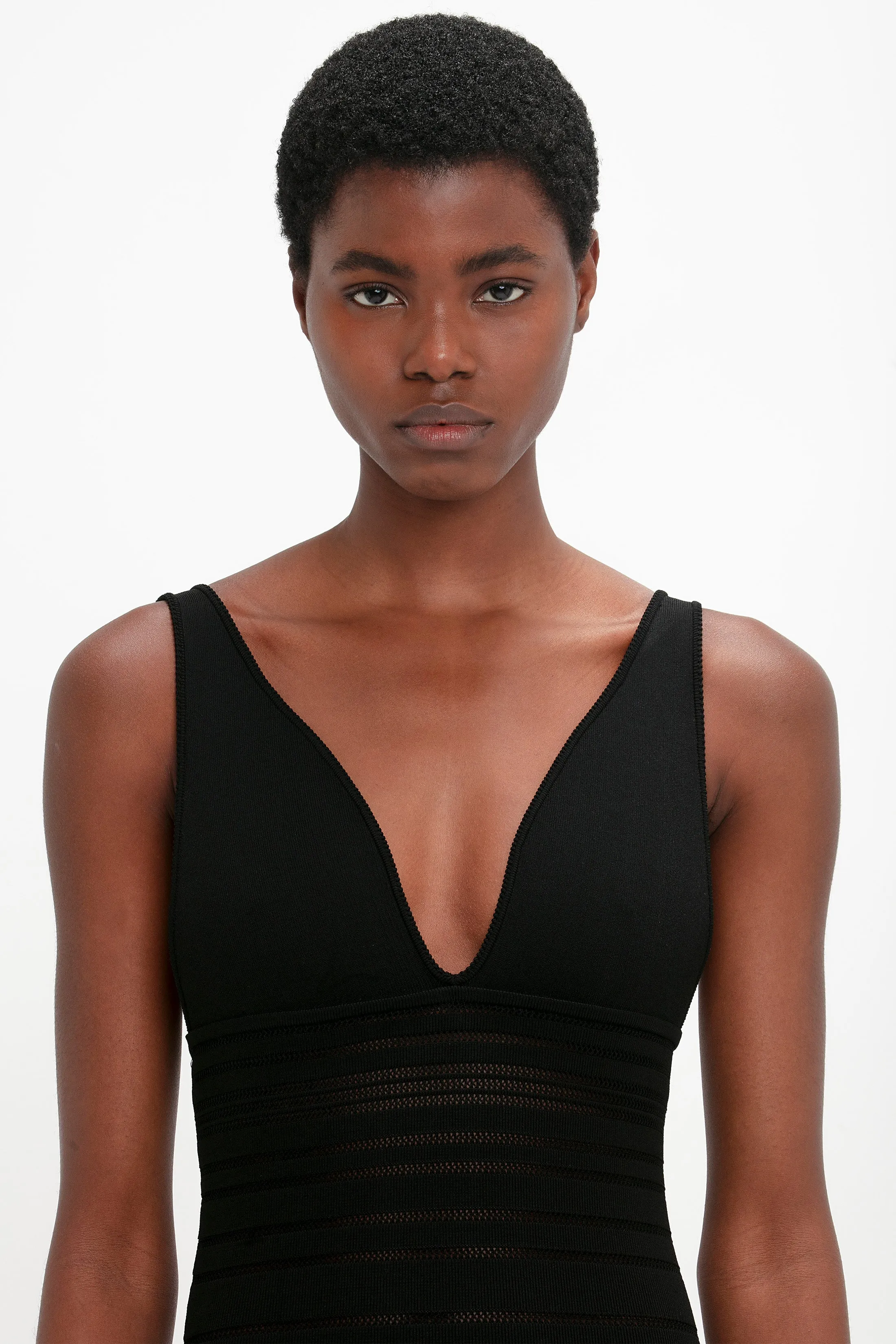 Frame Detail Sleeveless Dress In Black sold by Victoria Beckham product image thumbnail 4