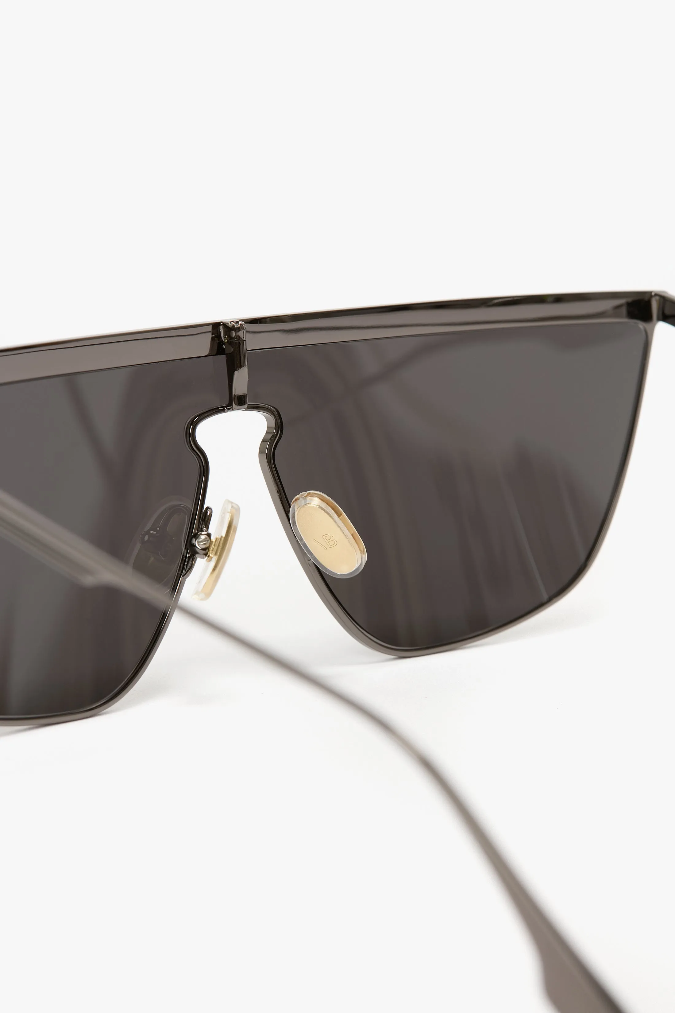Geometric Visor Sunglasses In Dark Ruthenium-Grey sold by Victoria Beckham product image thumbnail 4