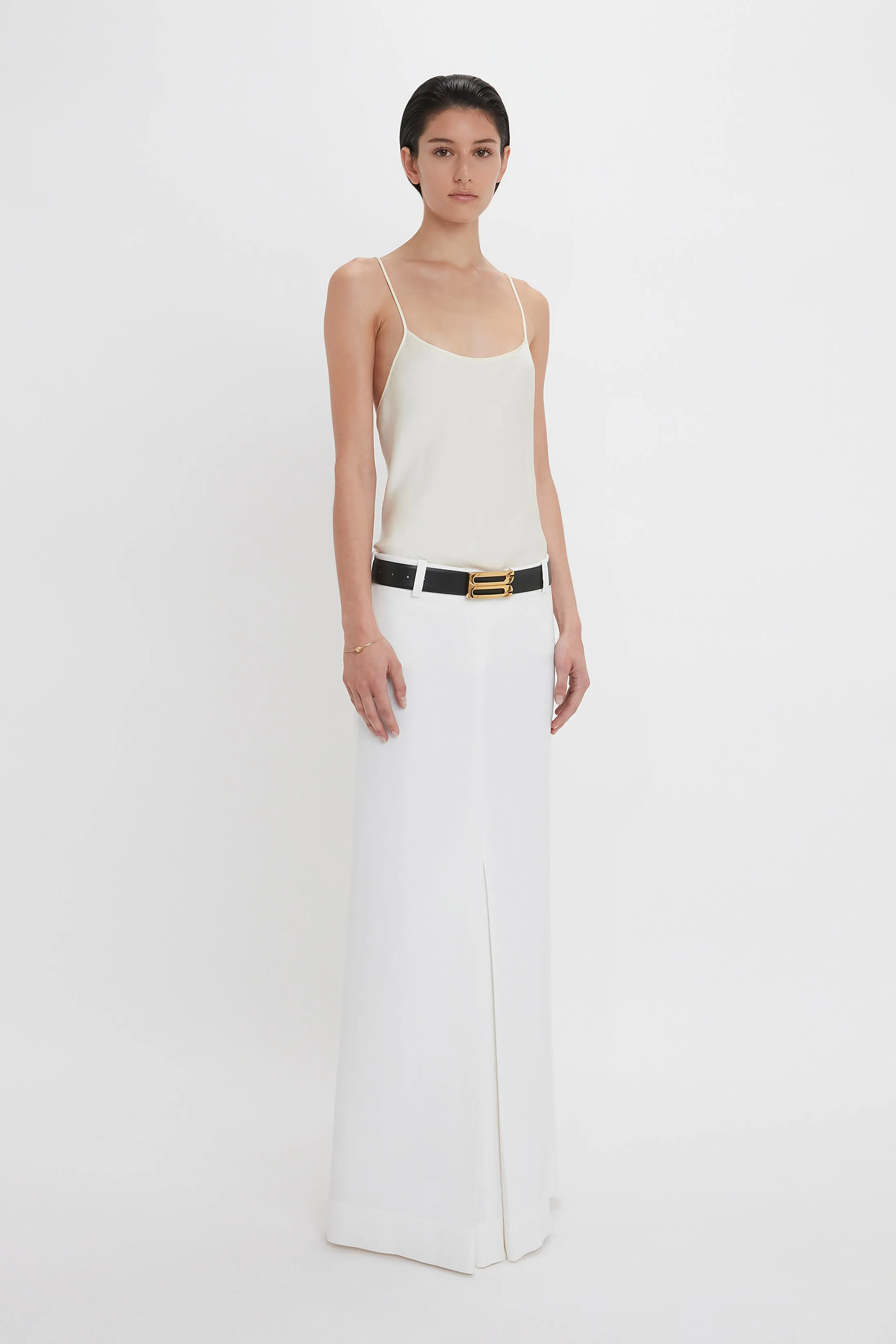 Exclusive Tailored Floor-Length Pleated Skirt In Ivory sold by Victoria Beckham product image thumbnail 2