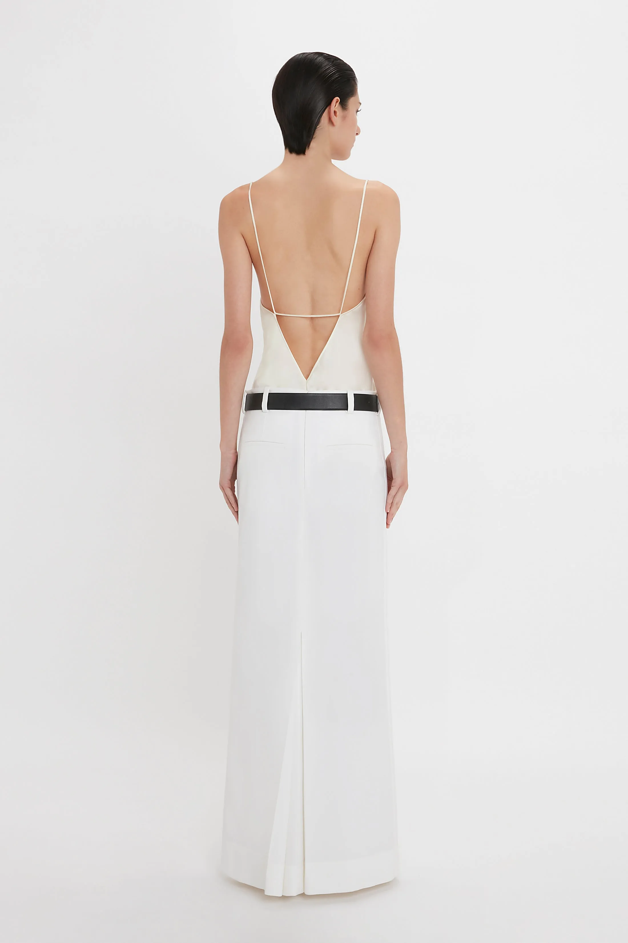 Exclusive Tailored Floor-Length Pleated Skirt In Ivory sold by Victoria Beckham product image thumbnail 3