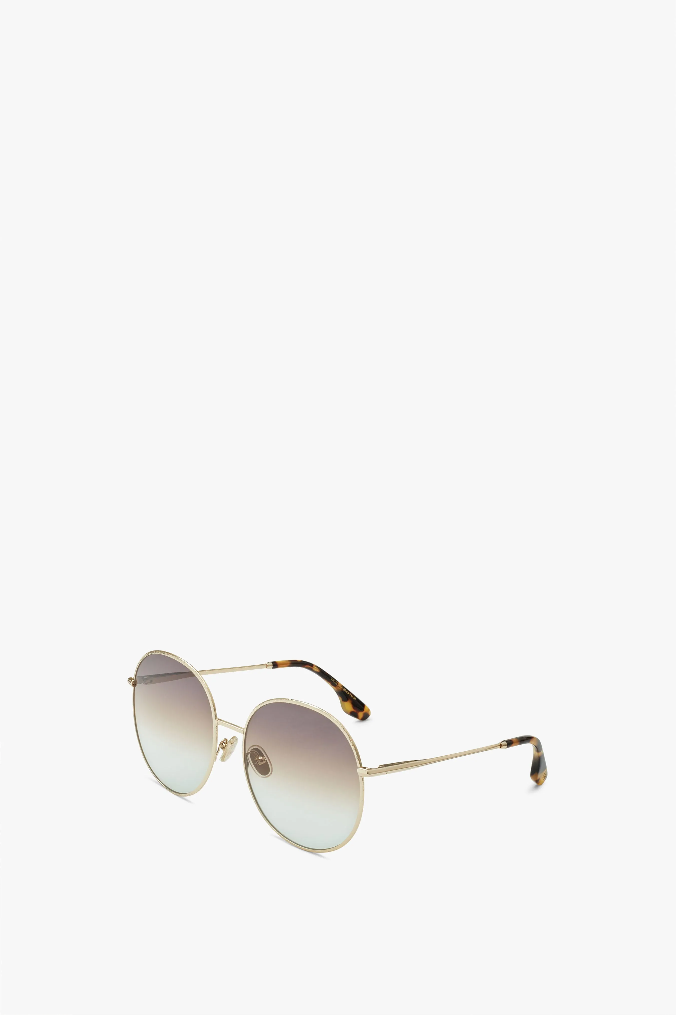 Hammered Round Sunglasses In Gold Brown Aqua sold by Victoria Beckham product image thumbnail 3
