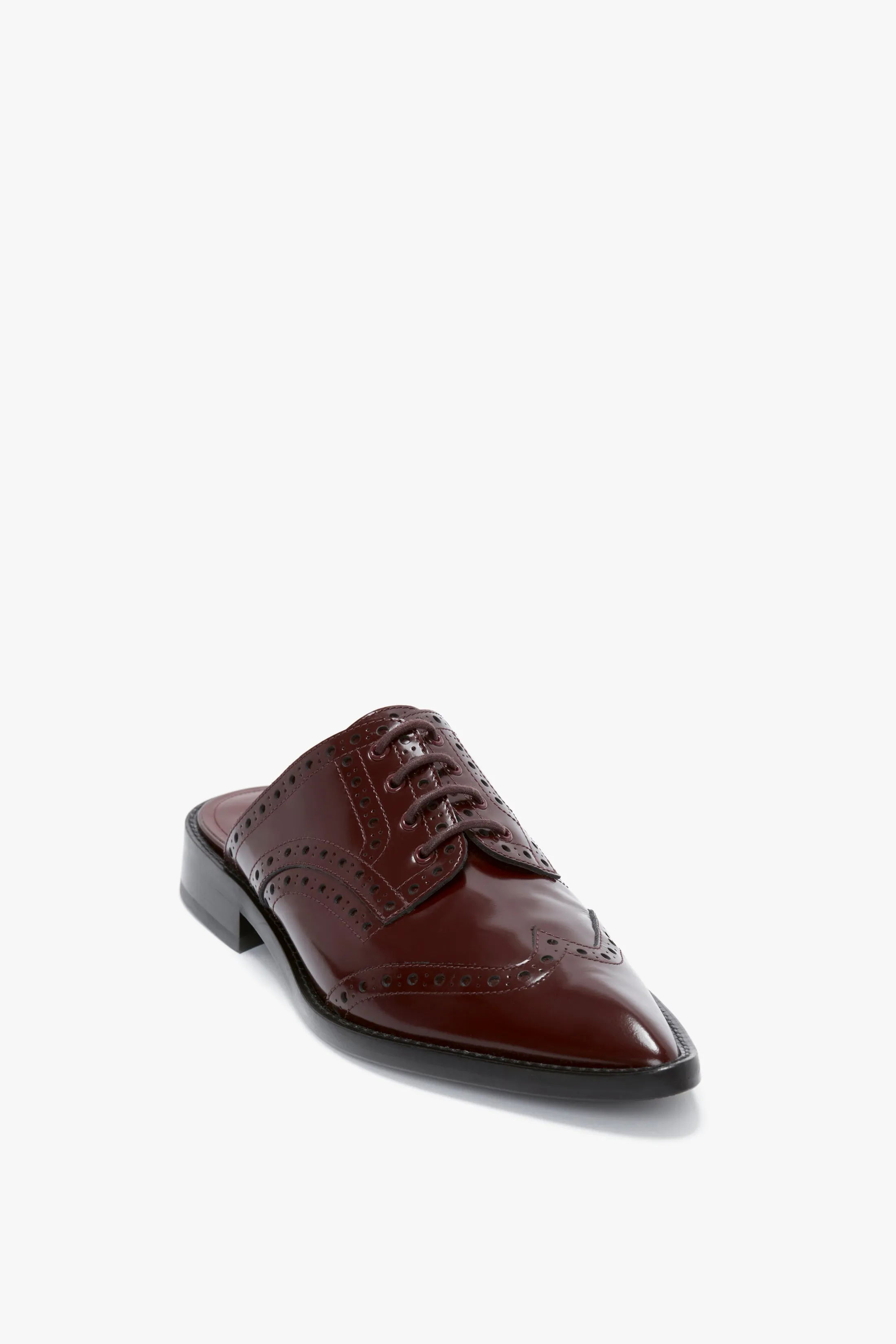 Flat Lace Up Mules In Bordeaux Leather sold by Victoria Beckham product image thumbnail 2