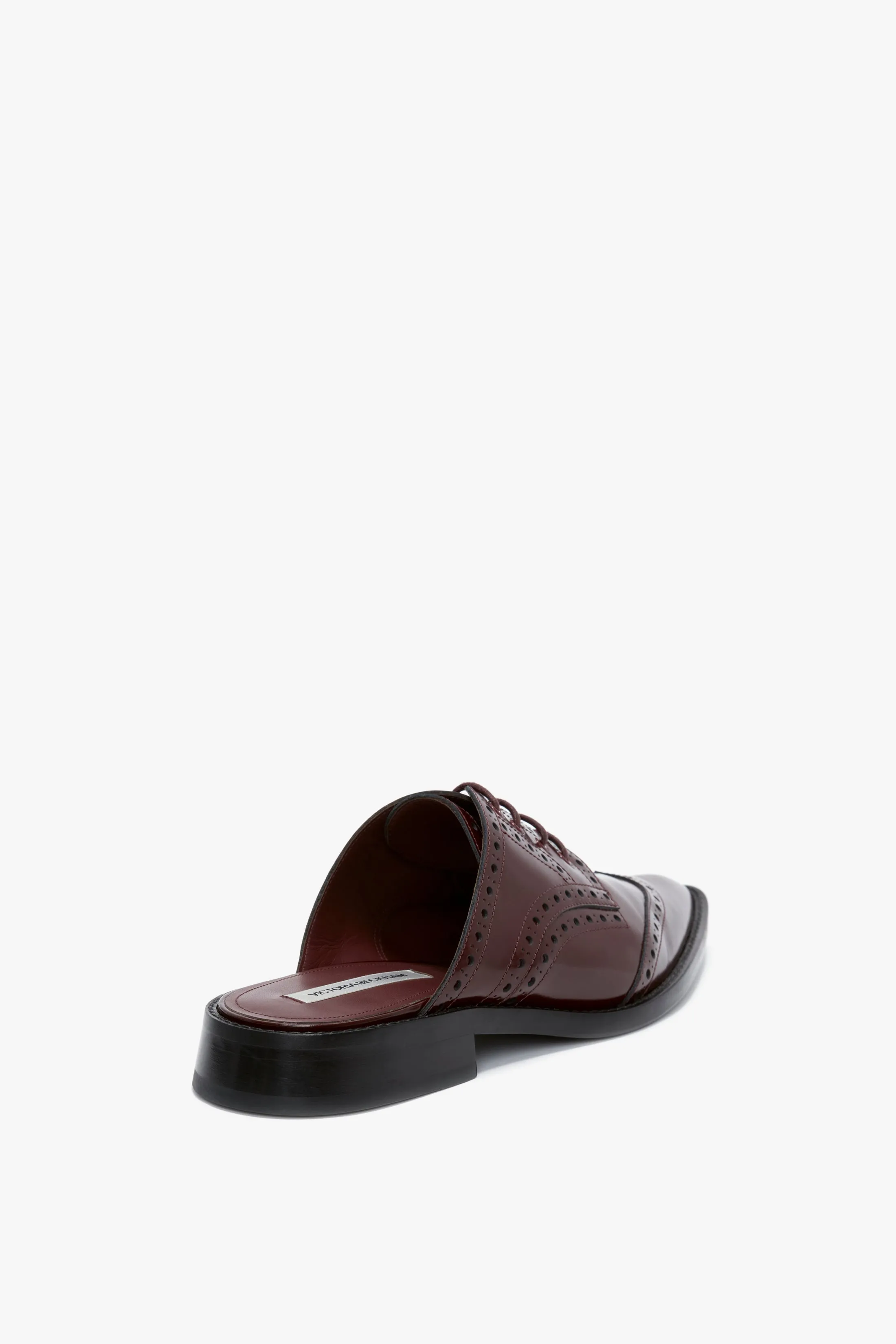 Flat Lace Up Mules In Bordeaux Leather sold by Victoria Beckham product image thumbnail 3