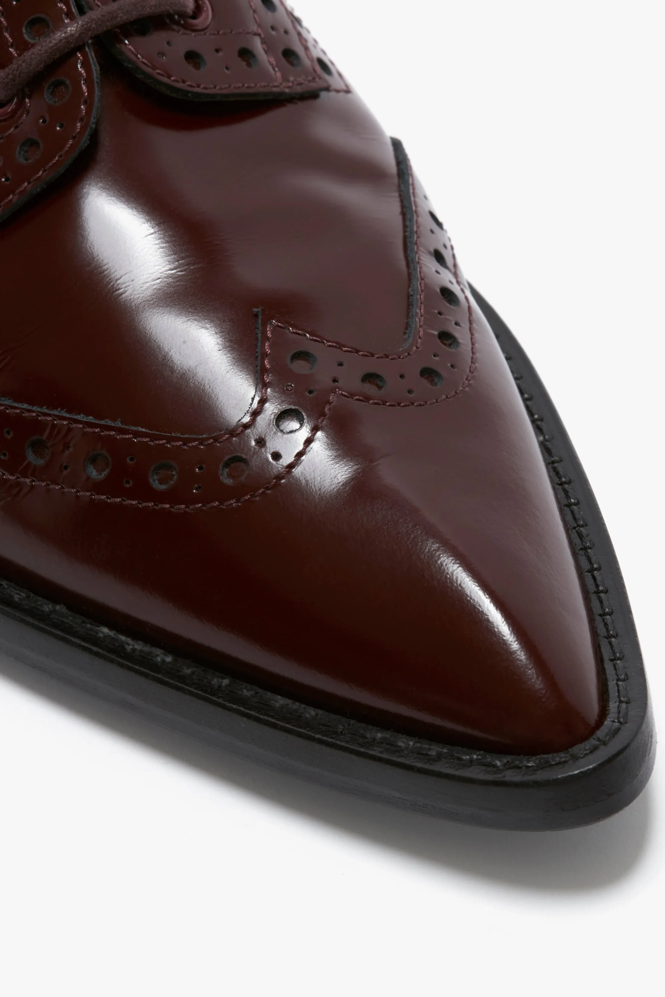 Flat Lace Up Mules In Bordeaux Leather sold by Victoria Beckham product image thumbnail 4