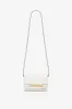 Mini Chain Pouch Bag With Long Strap In White Leather sold by Victoria Beckham
