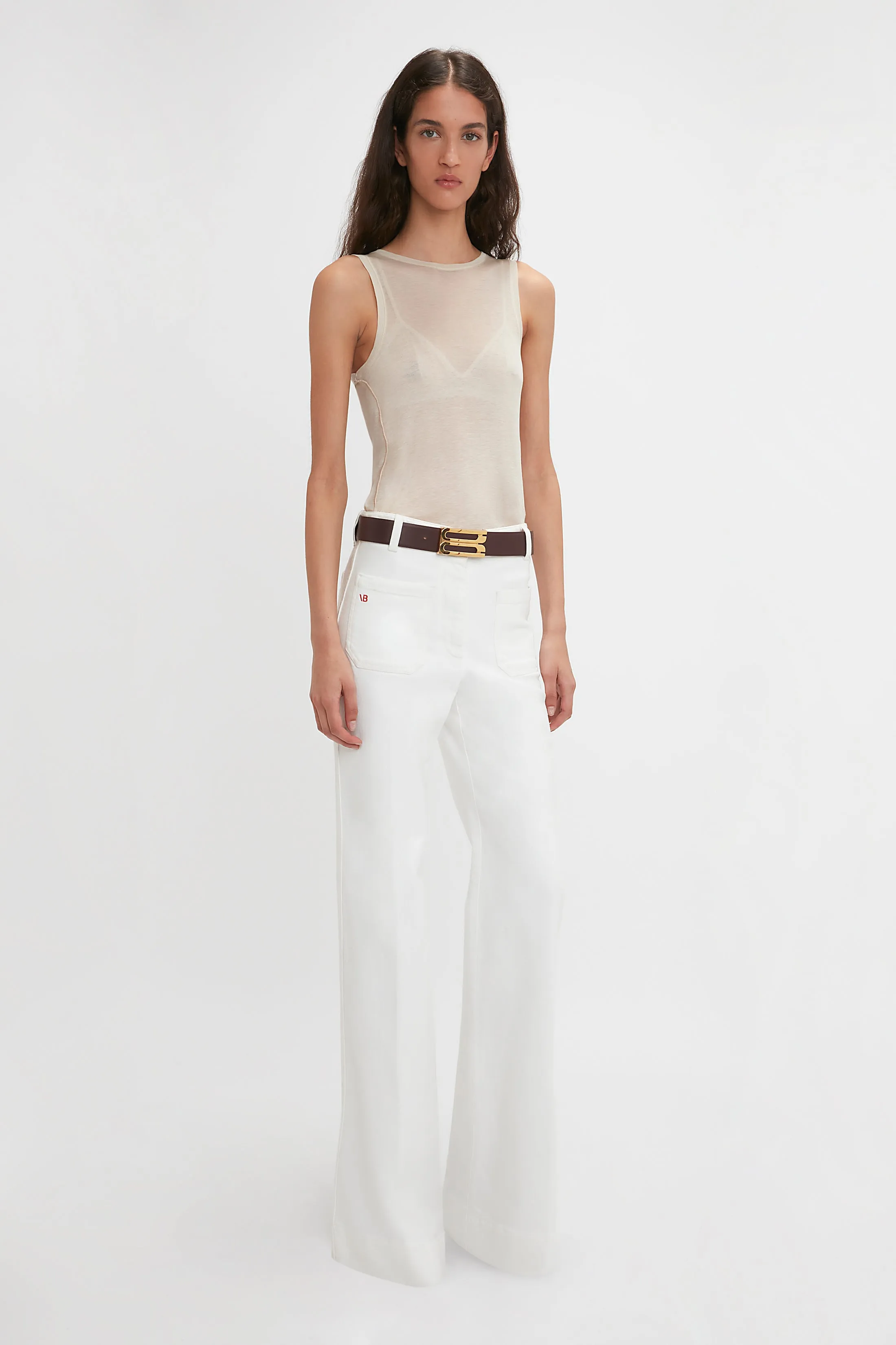 Lightweight Tank Top In Birch sold by Victoria Beckham product image thumbnail 2