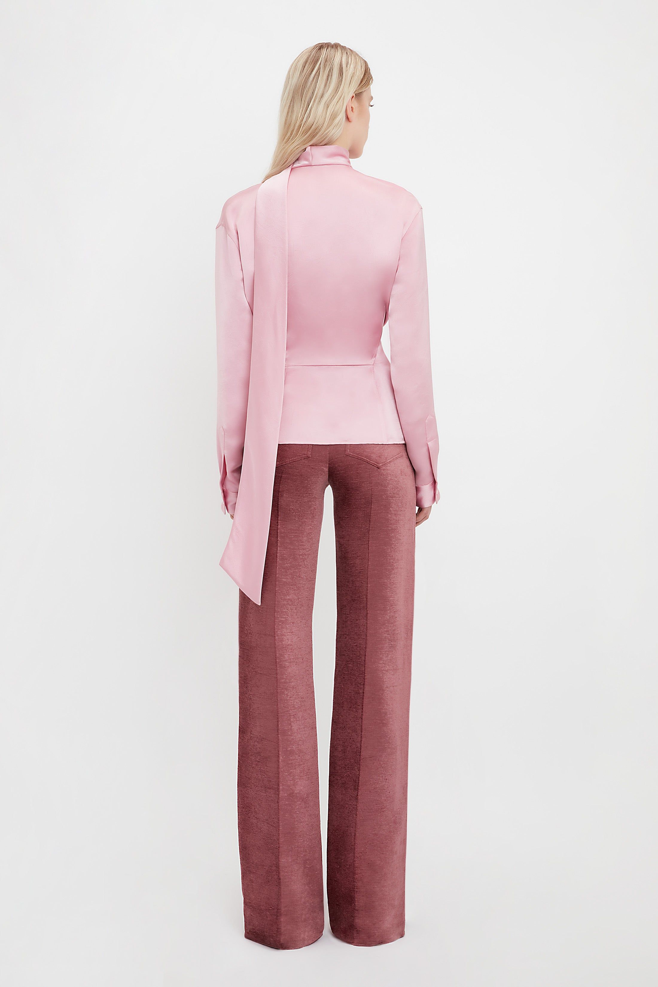 Scarf Neck Blouse In Rose sold by Victoria Beckham product image thumbnail 3