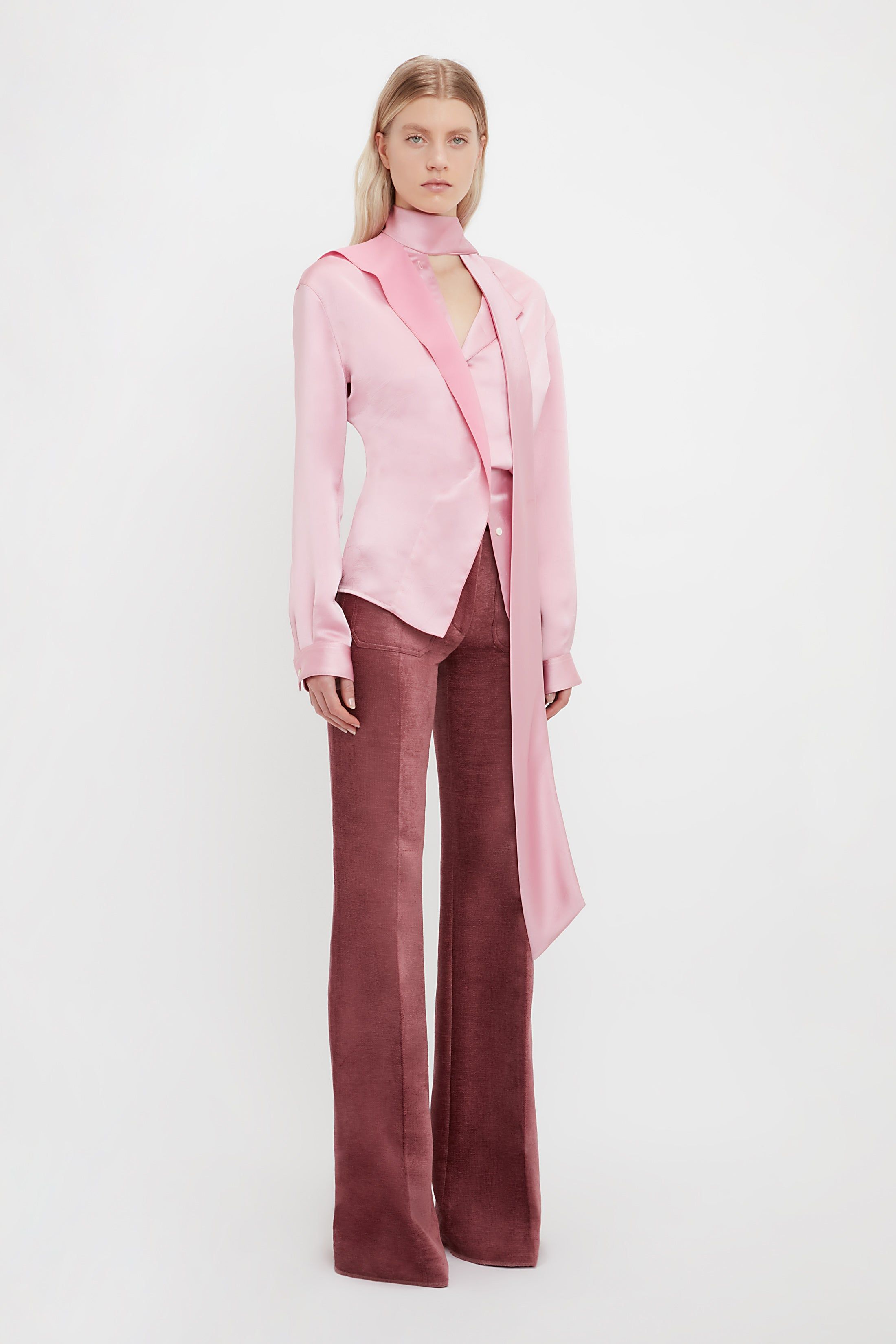 Scarf Neck Blouse In Rose sold by Victoria Beckham product image thumbnail 2