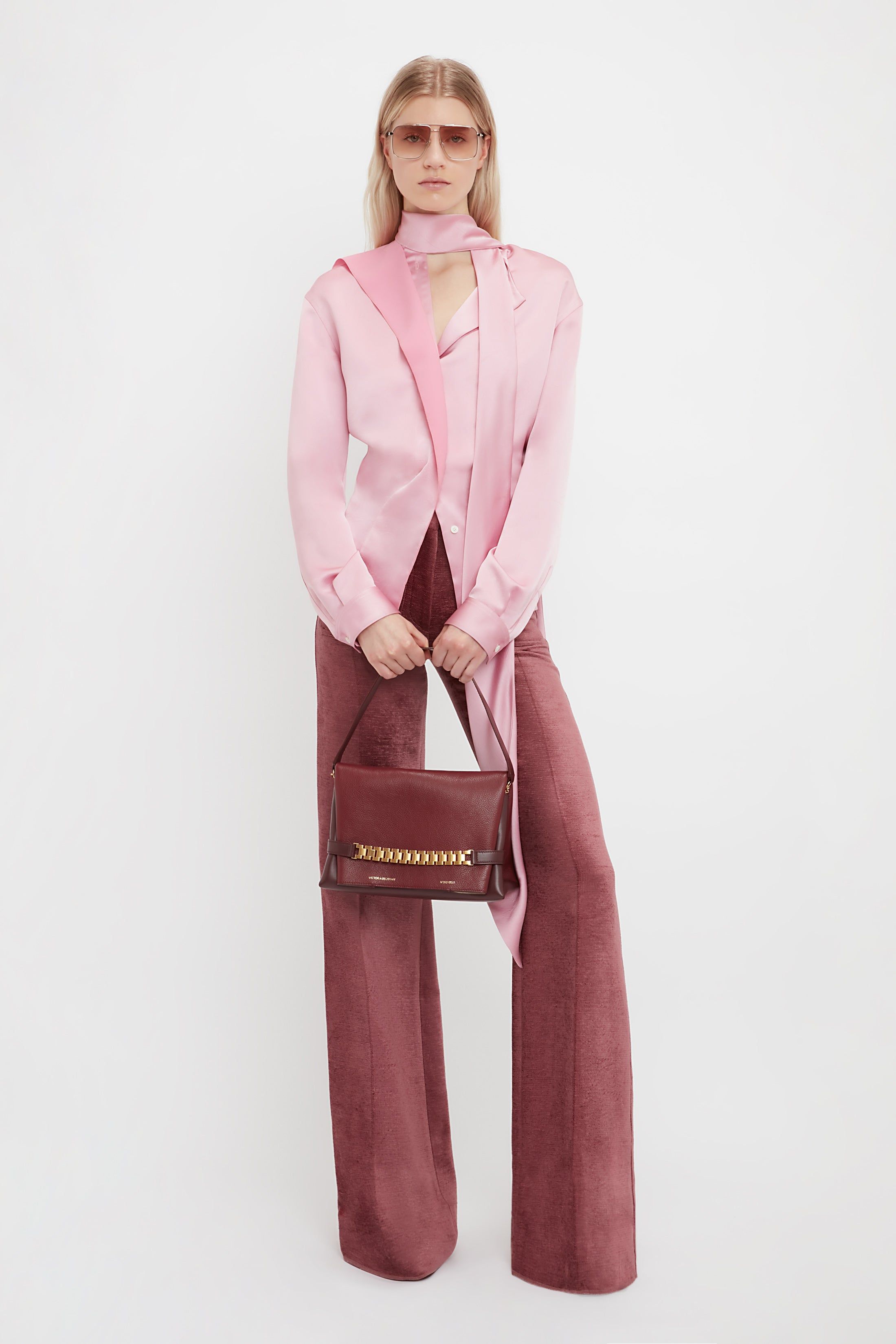 Scarf Neck Blouse In Rose sold by Victoria Beckham product image thumbnail 5