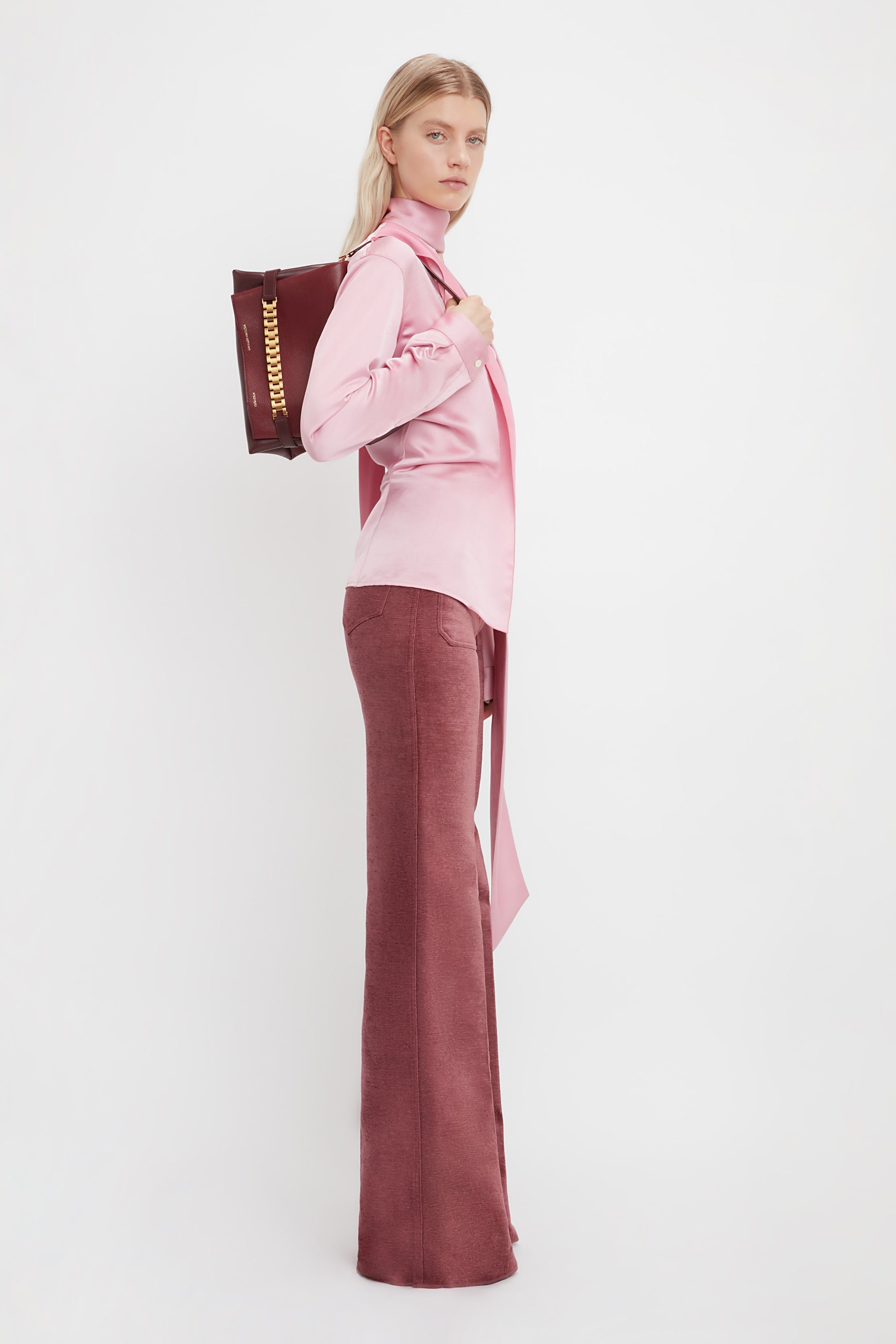 Scarf Neck Blouse In Rose sold by Victoria Beckham product image thumbnail 4