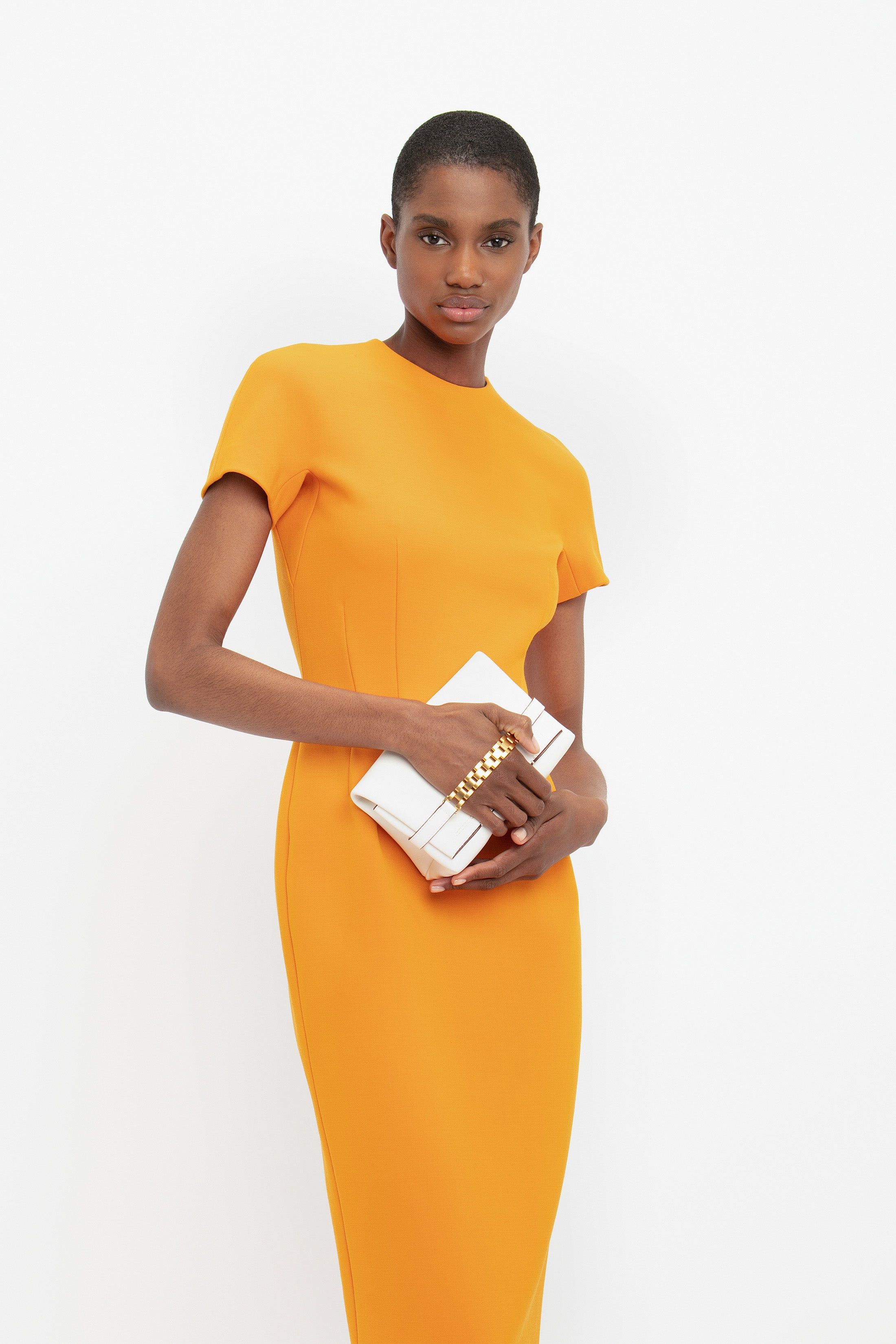 Fitted T-Shirt Dress In Mandarin sold by Victoria Beckham product image thumbnail 4