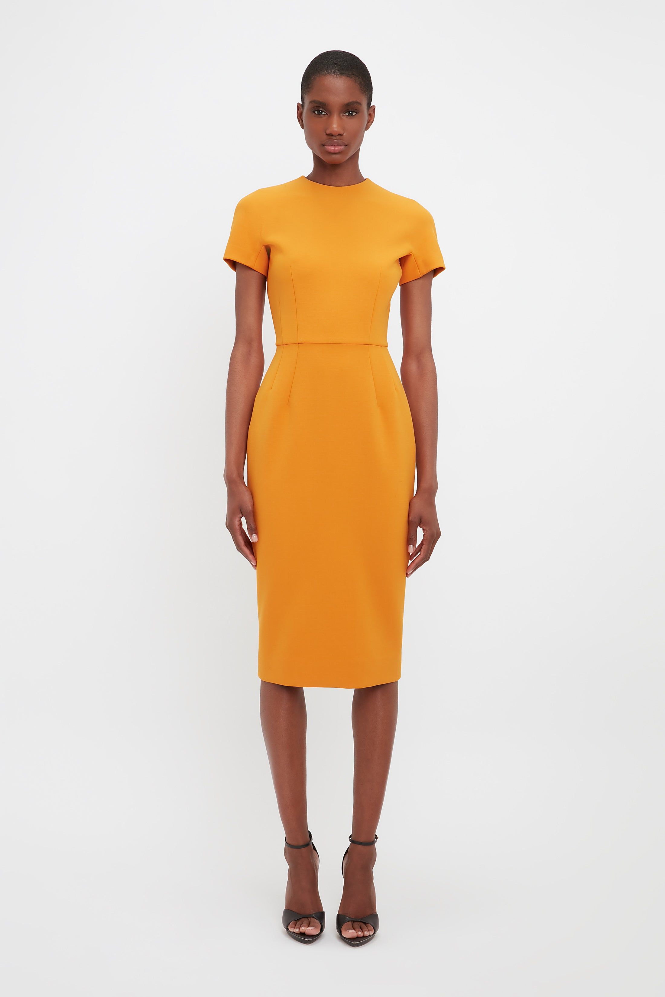 Fitted T-Shirt Dress In Mandarin sold by Victoria Beckham