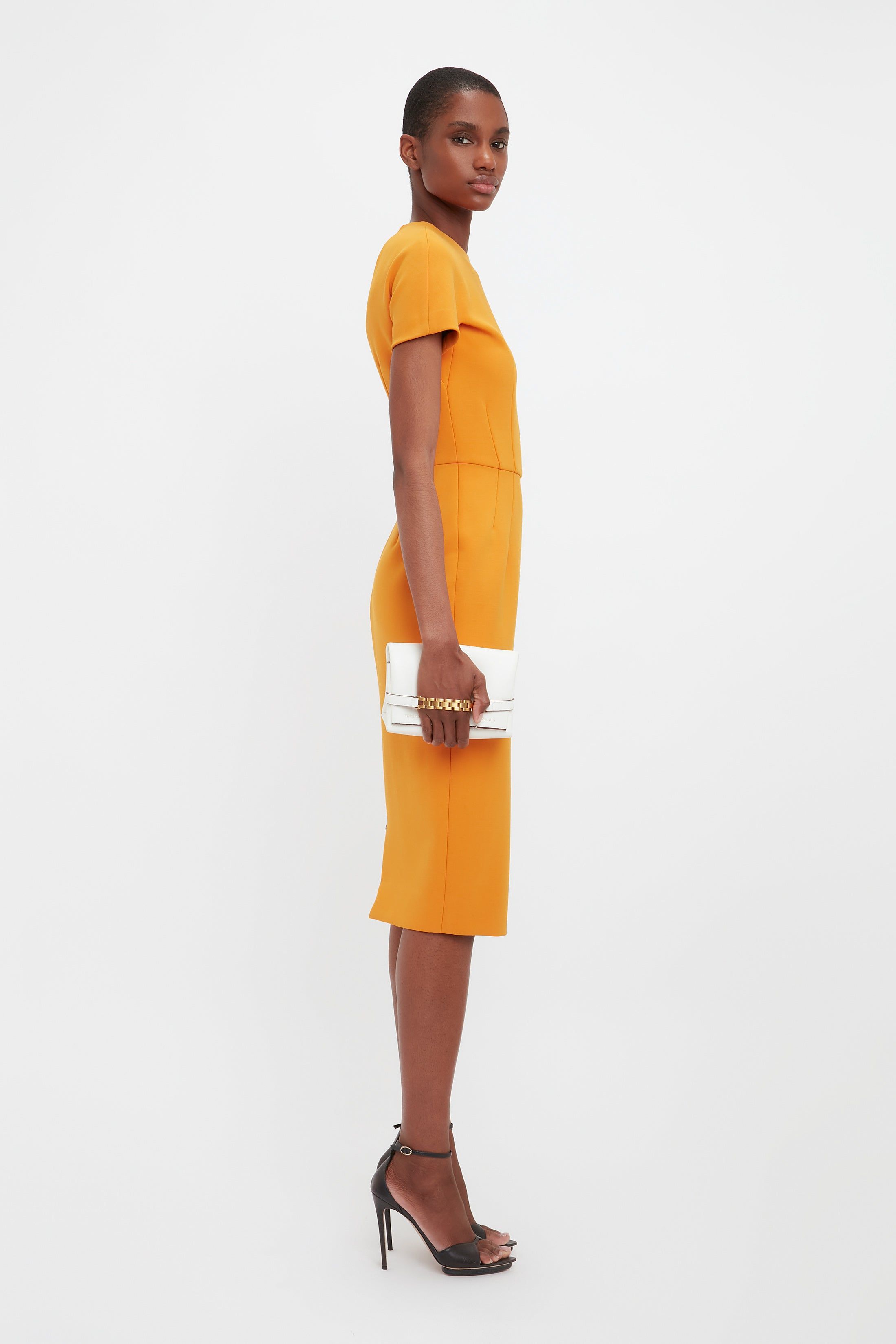 Fitted T-Shirt Dress In Mandarin sold by Victoria Beckham product image thumbnail 5