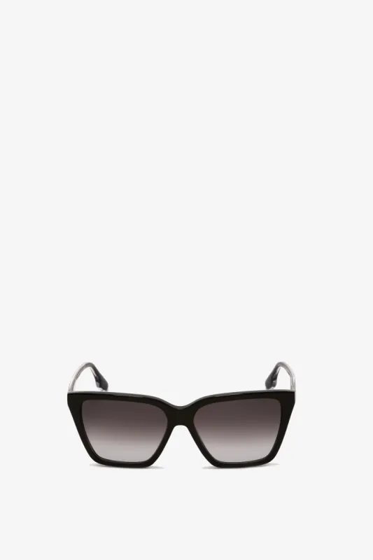 Soft Square Frame Sunglasses In Black-Gold sold by Victoria Beckham