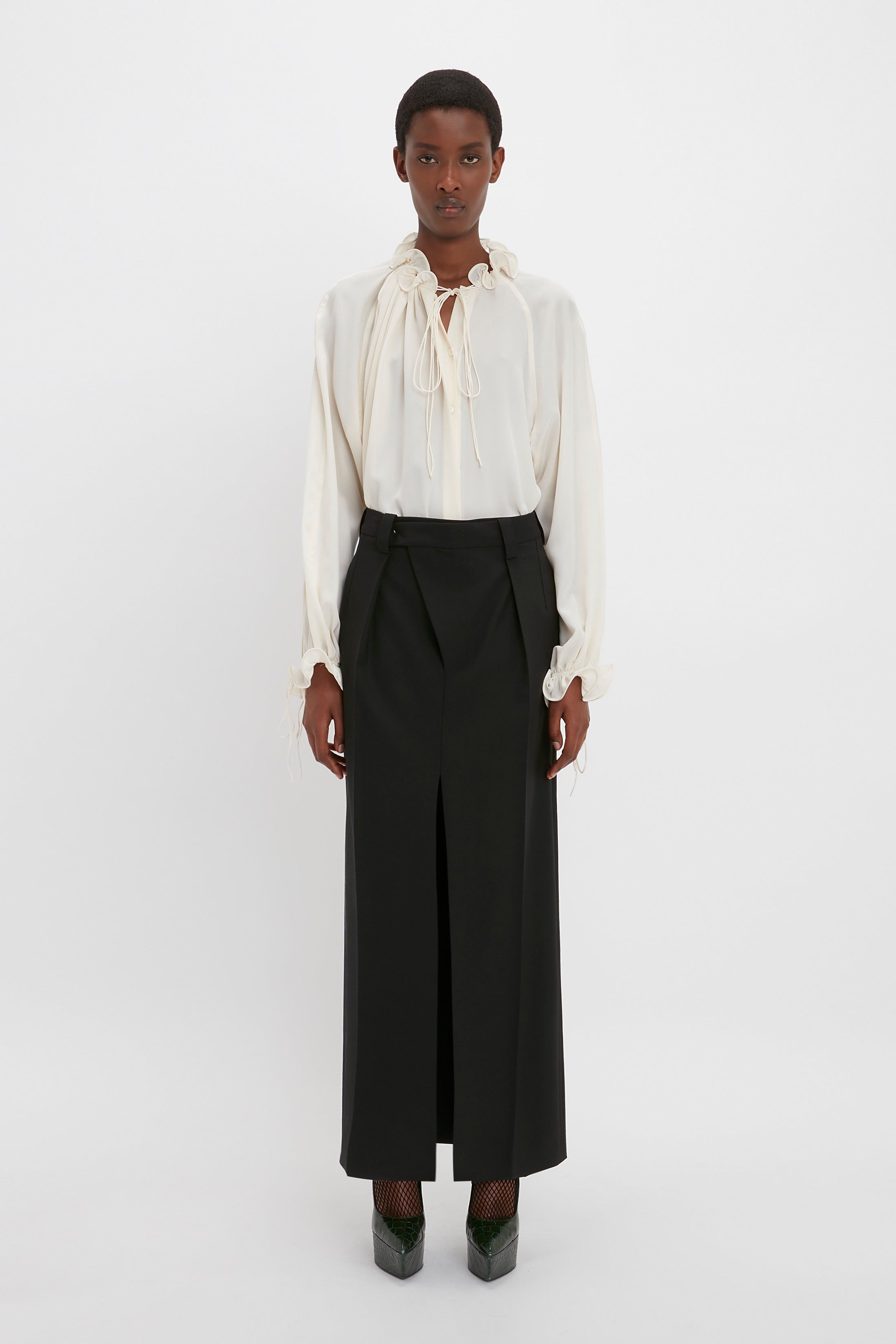 Wrap Front Tailored Skirt In Black sold by Victoria Beckham