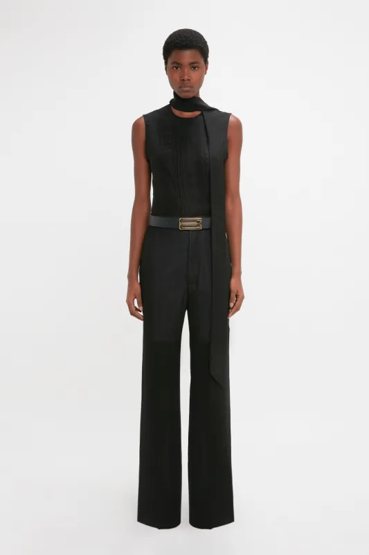 Sleeveless Tie Neck Top In Black sold by Victoria Beckham