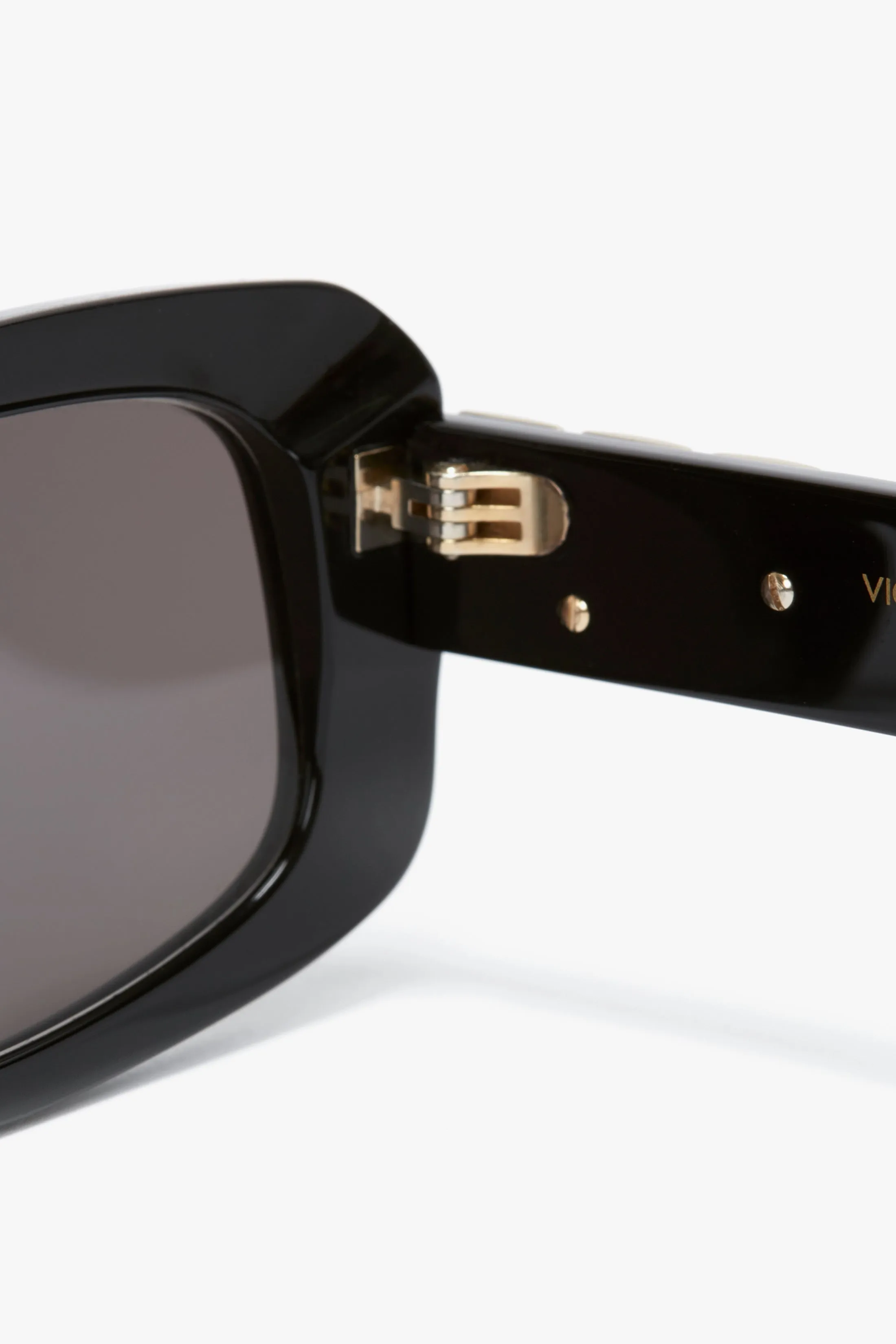 Chain Detail Rectangular Frame Sunglasses In Black sold by Victoria Beckham product image thumbnail 5
