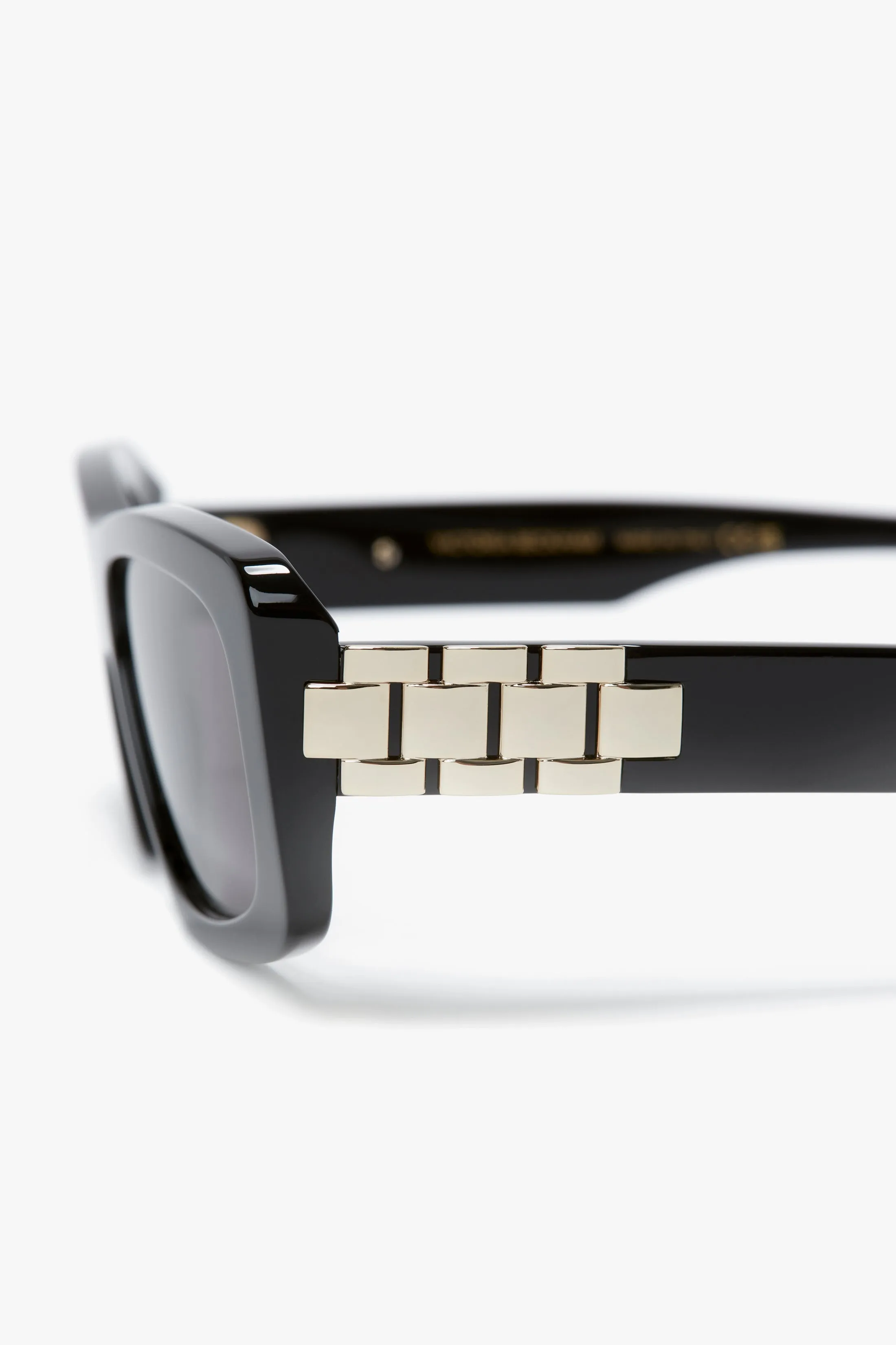 Chain Detail Rectangular Frame Sunglasses In Black sold by Victoria Beckham product image thumbnail 4