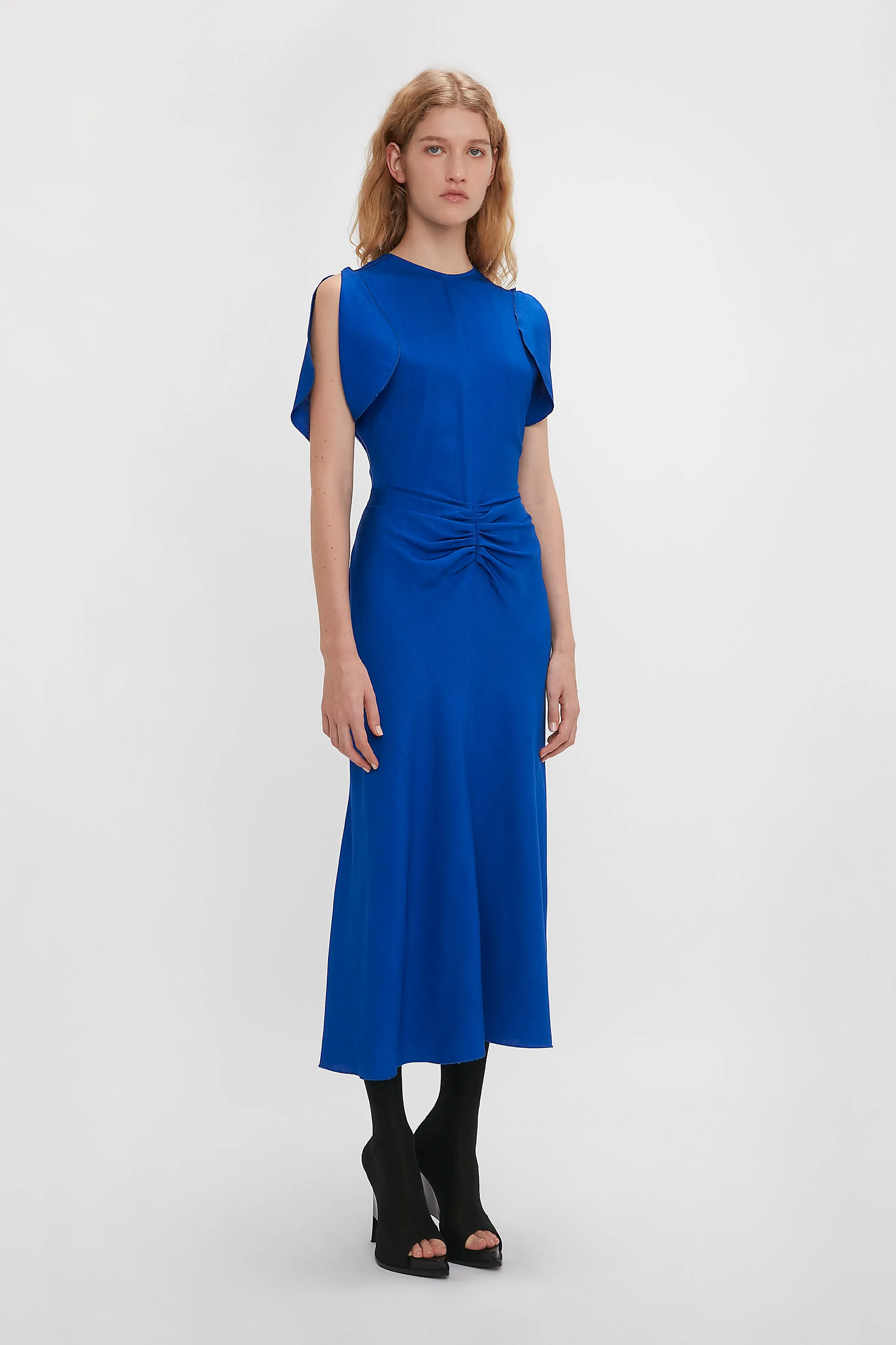 Gathered Waist Midi Dress In Palace Blue sold by Victoria Beckham product image thumbnail 2