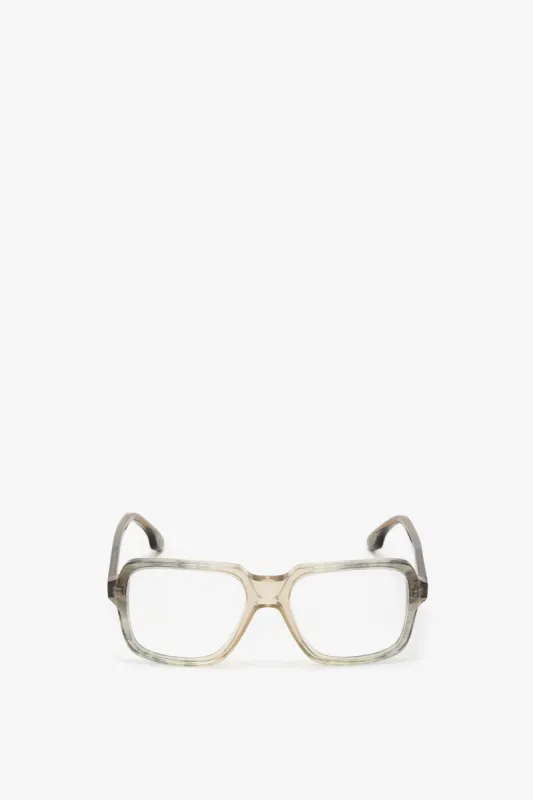 Oversized Square Opticals In Vintage Shaded Grey made by Victoria Beckham