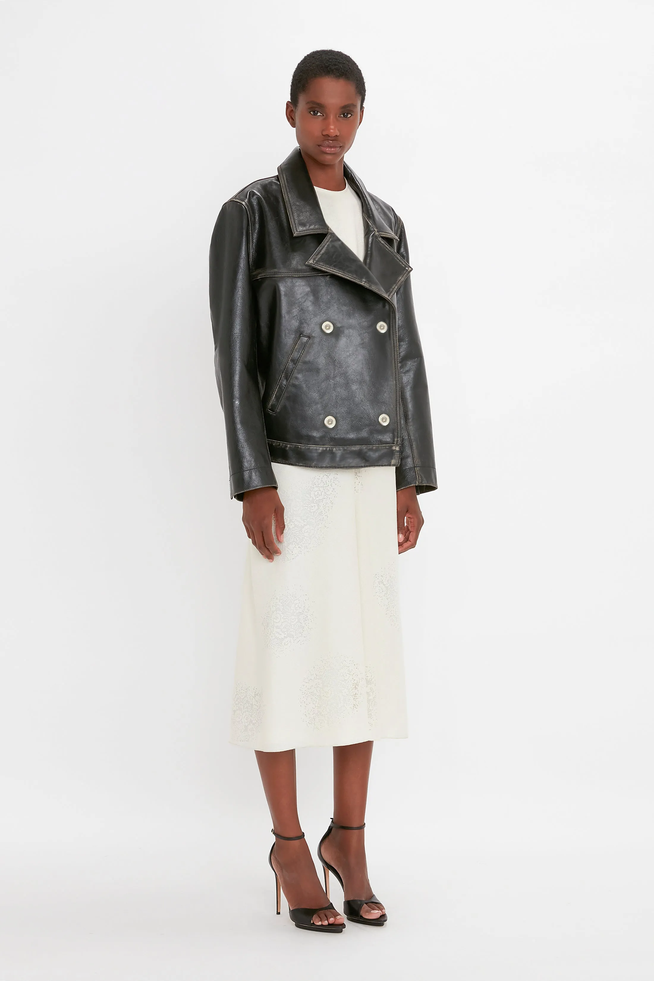 Oversized Leather Jacket In Black sold by Victoria Beckham product image thumbnail 2