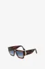 V Plaque Frame Sunglasses In Dark Brown Horn sold by Victoria Beckham