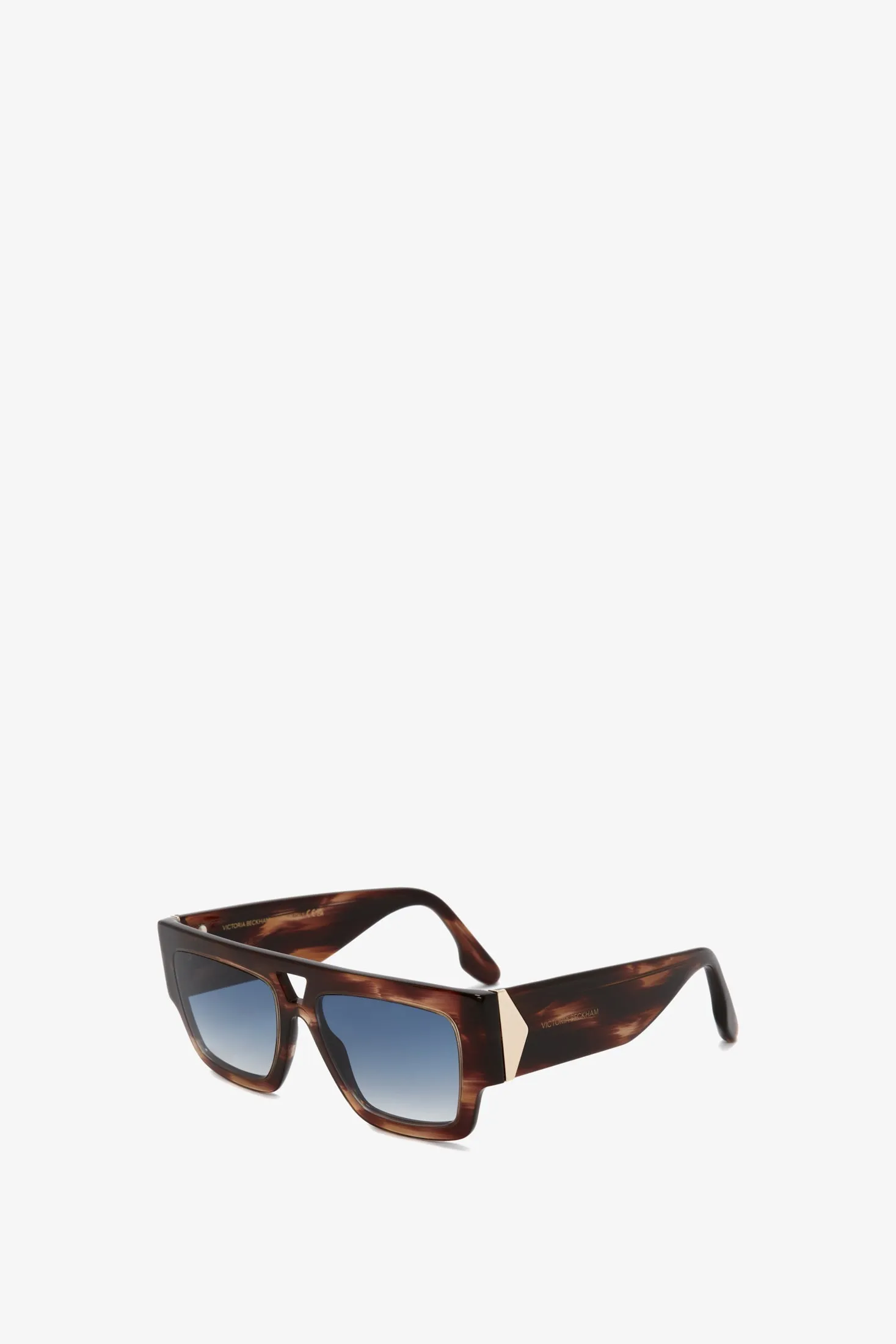 V Plaque Frame Sunglasses In Dark Brown Horn sold by Victoria Beckham product image thumbnail 2