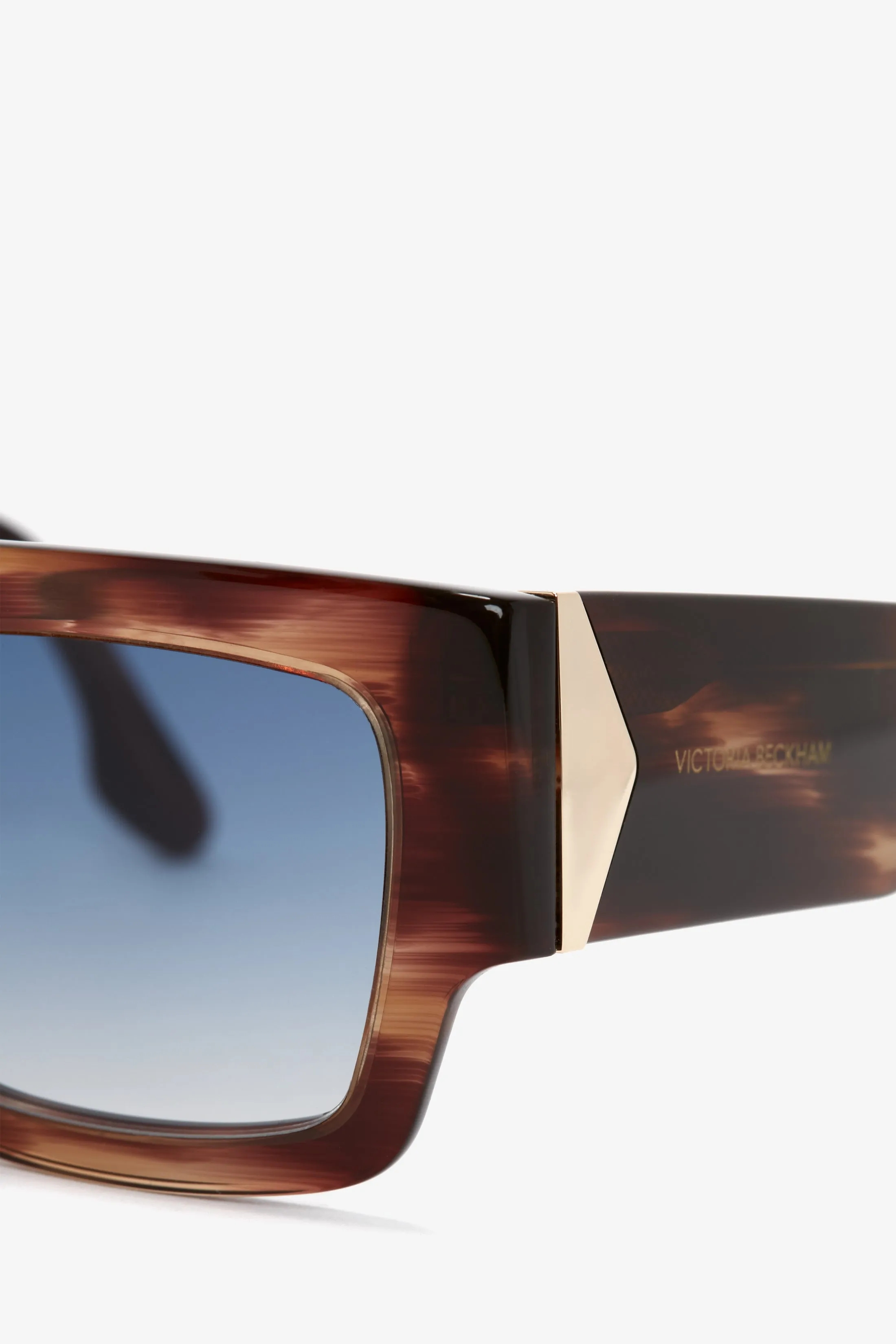 V Plaque Frame Sunglasses In Dark Brown Horn sold by Victoria Beckham product image thumbnail 3