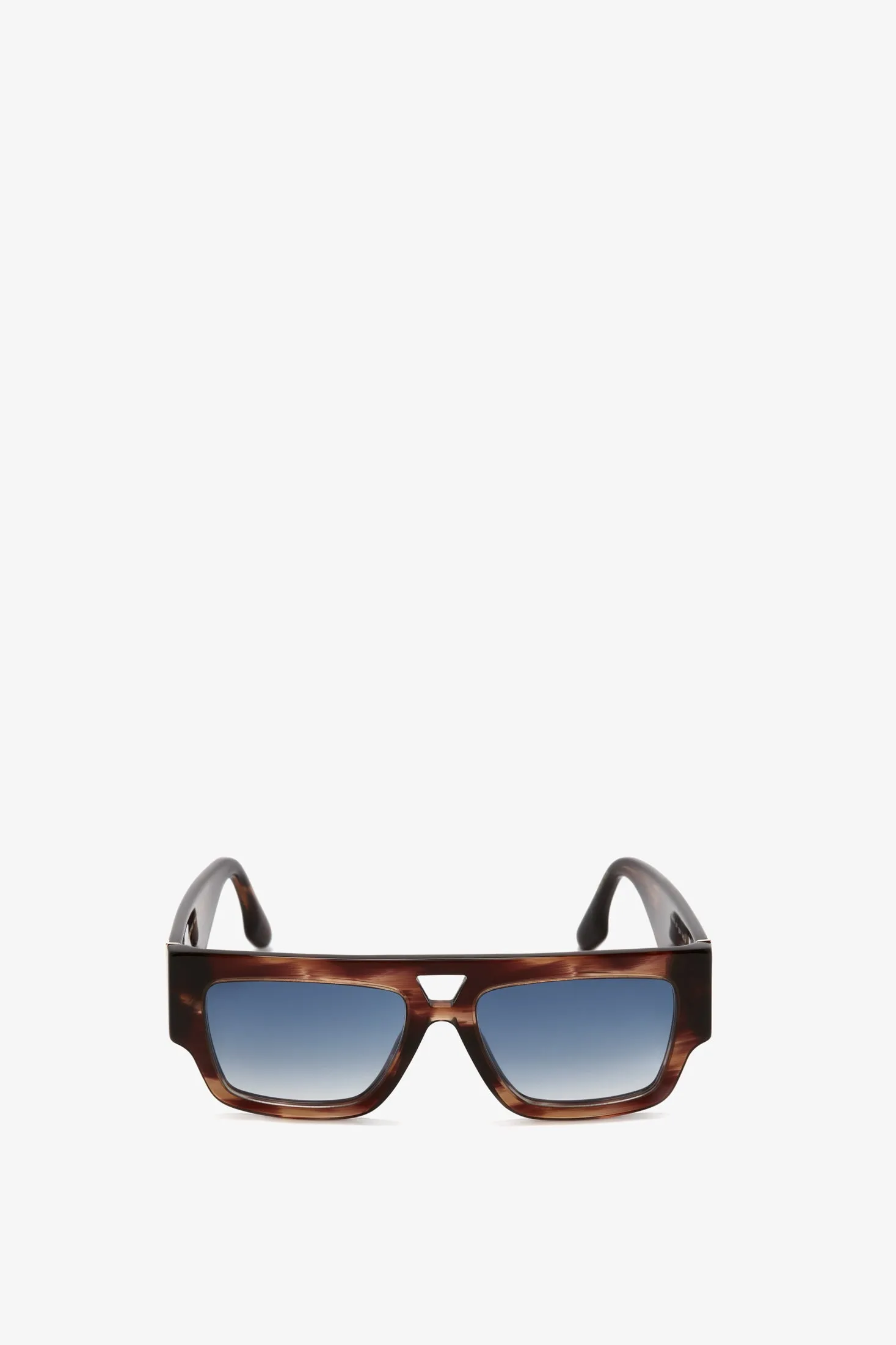 V Plaque Frame Sunglasses In Dark Brown Horn sold by Victoria Beckham