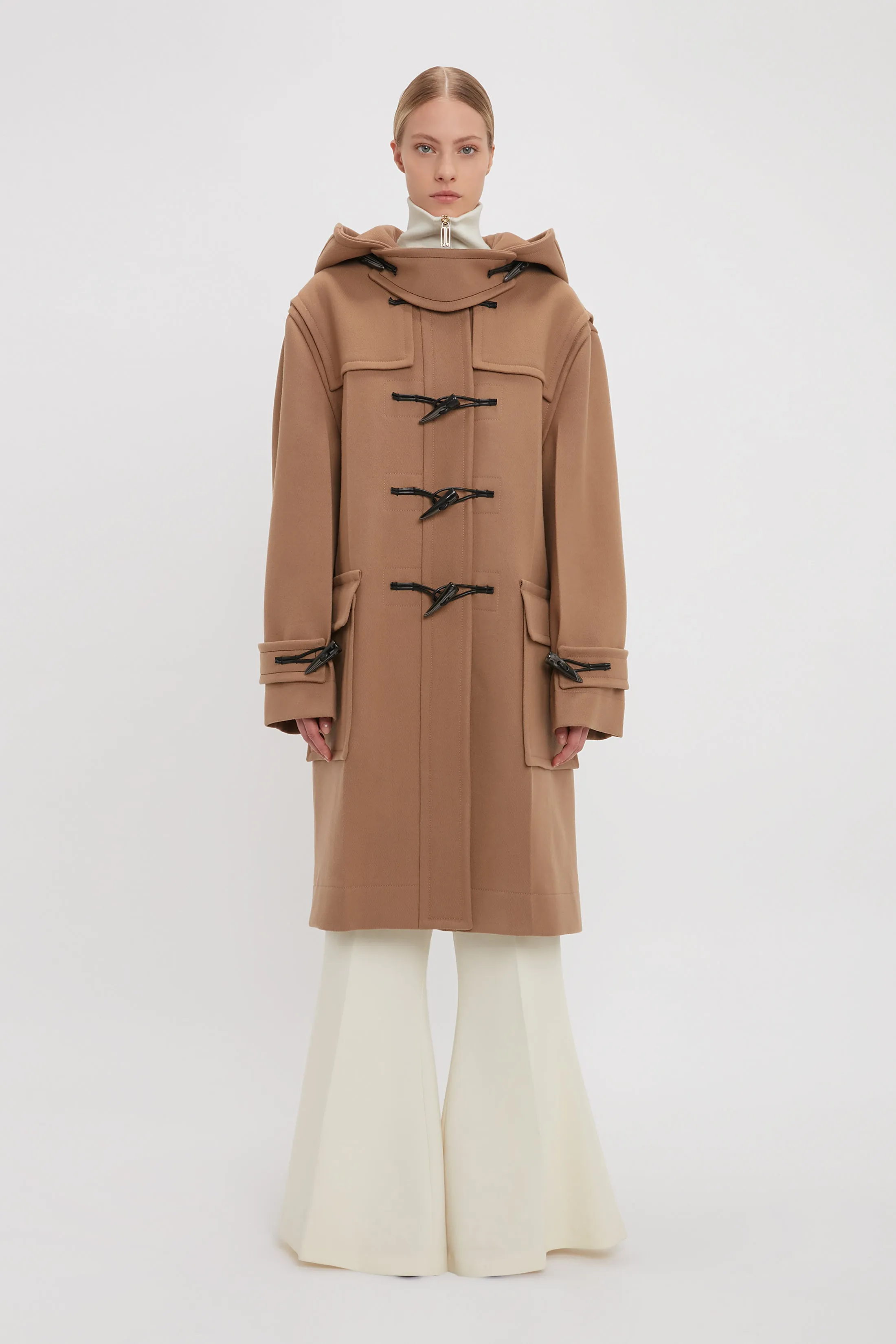 Oversized Duffle Coat In Camel sold by Victoria Beckham