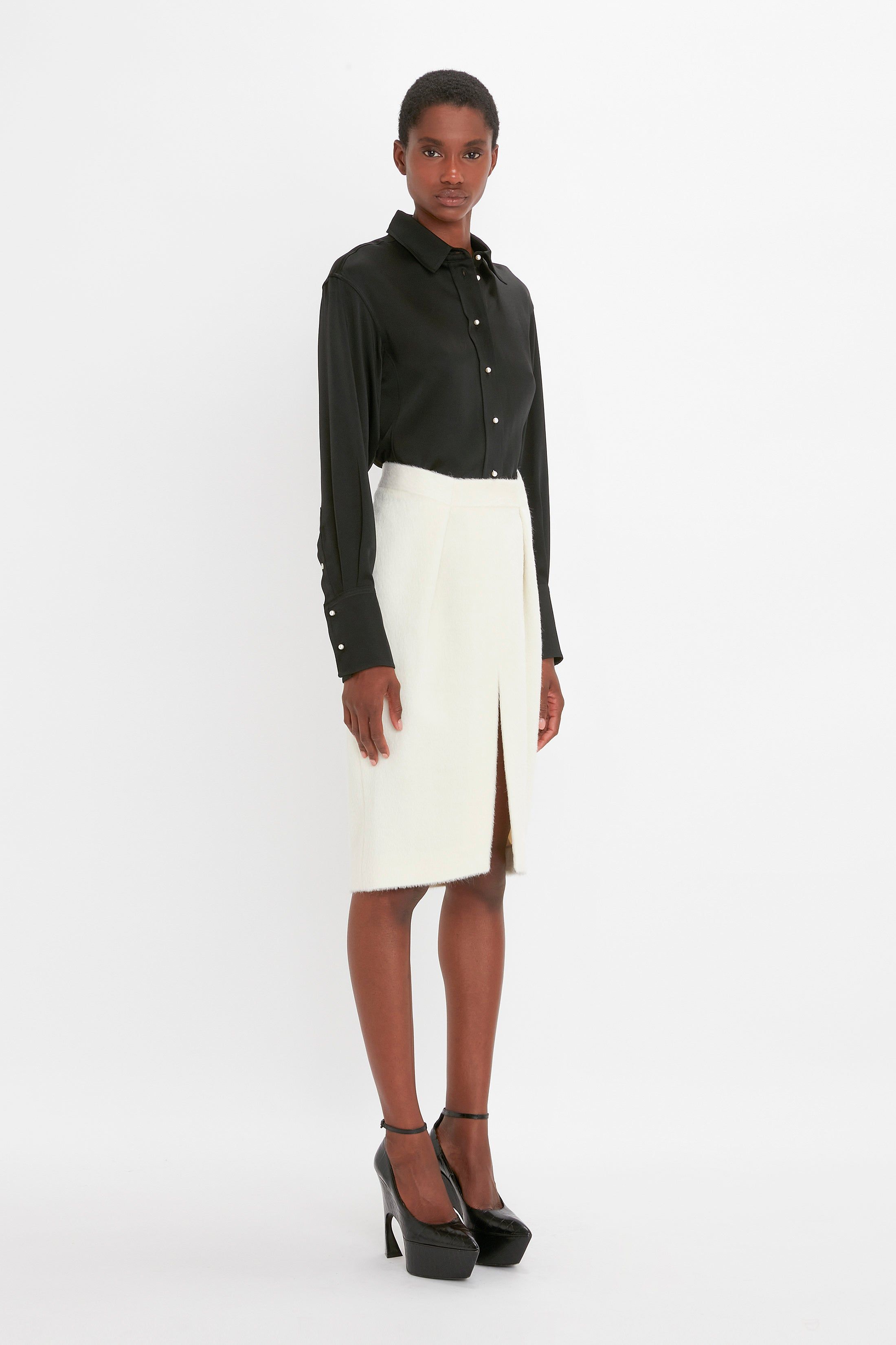 Tailored Midi Skirt In Ivory sold by Victoria Beckham product image thumbnail 2