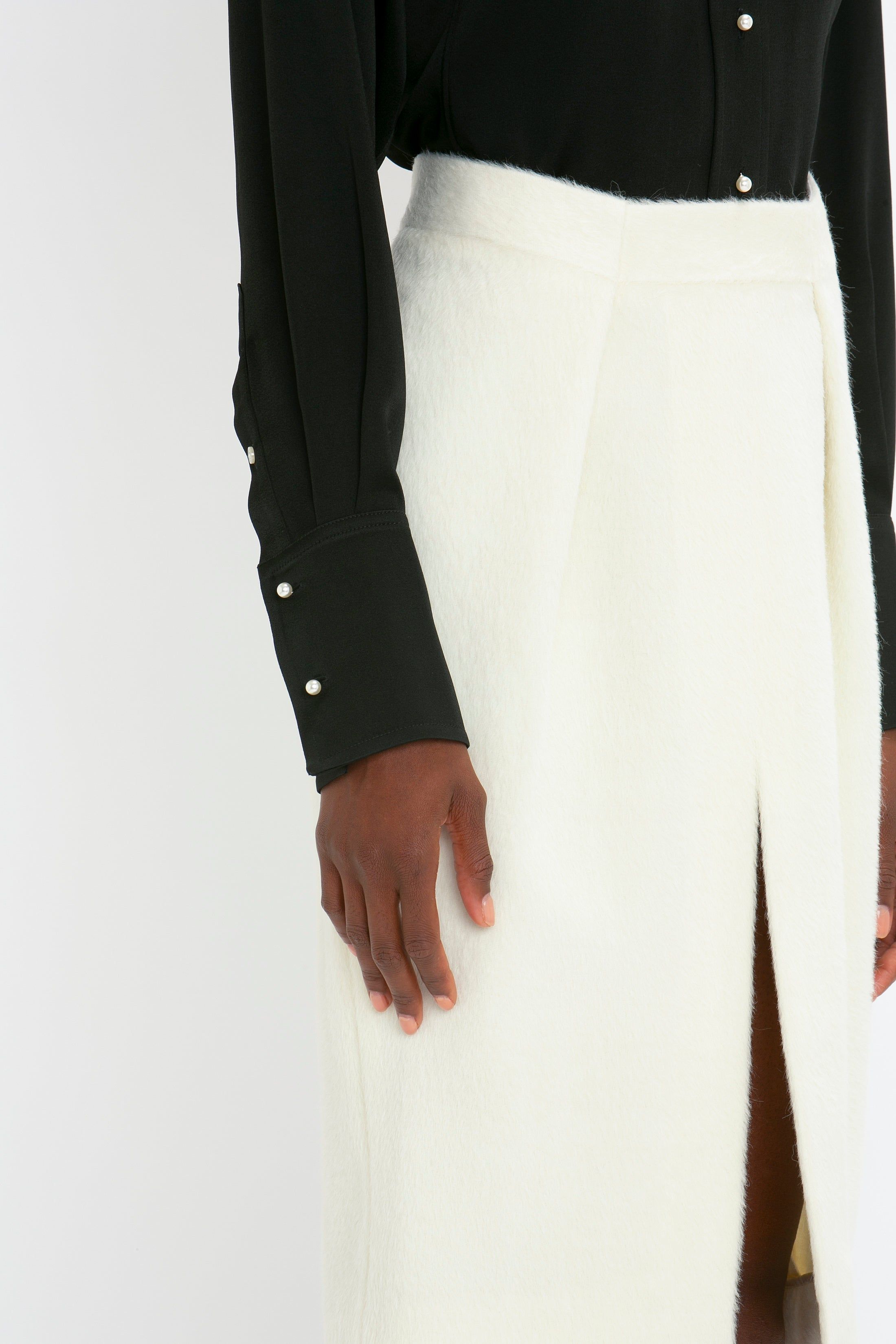 Tailored Midi Skirt In Ivory sold by Victoria Beckham product image thumbnail 4