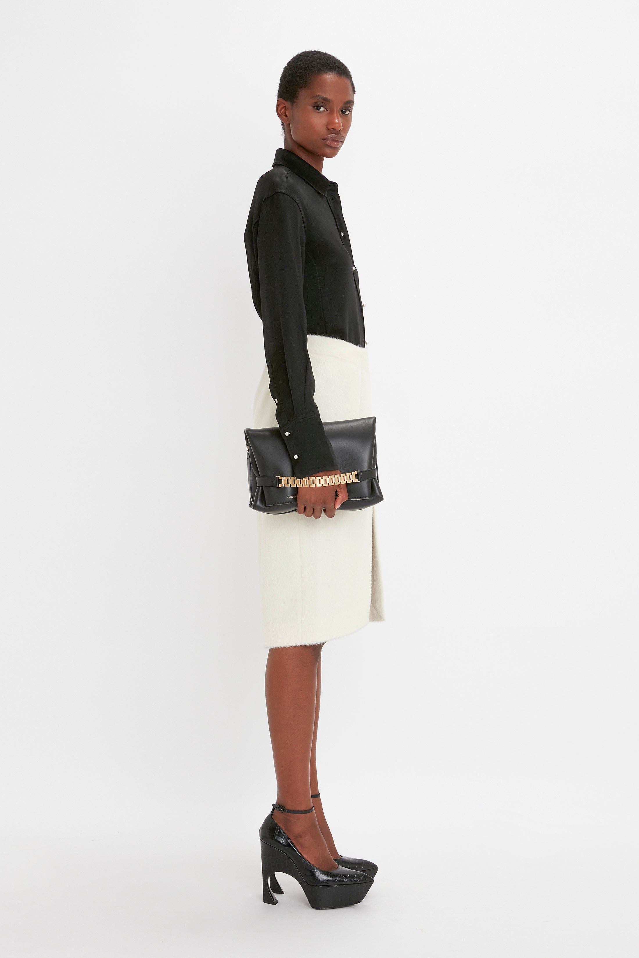 Tailored Midi Skirt In Ivory sold by Victoria Beckham product image thumbnail 5