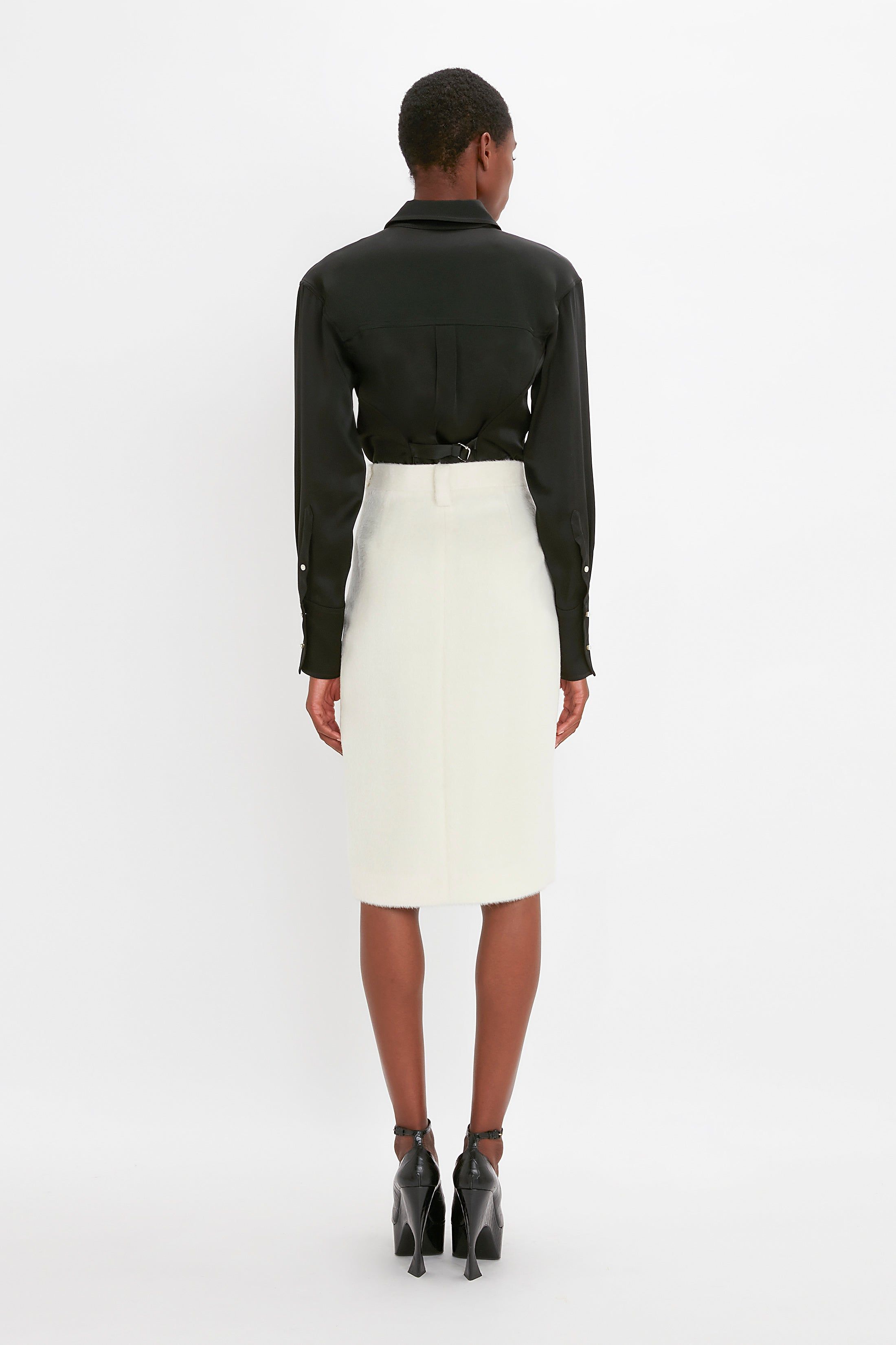 Tailored Midi Skirt In Ivory sold by Victoria Beckham product image thumbnail 3