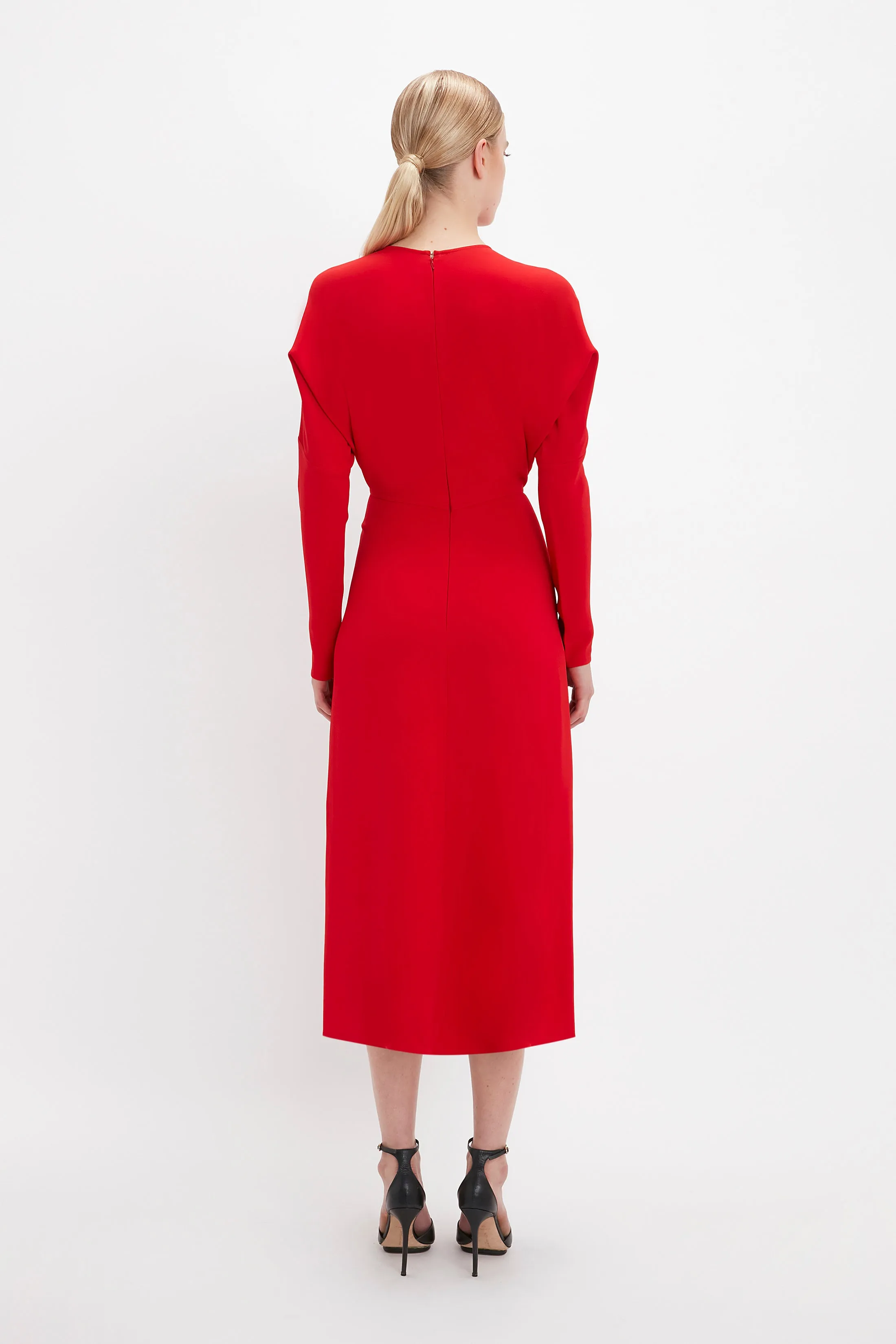 Dolman Midi Dress In Red sold by Victoria Beckham product image thumbnail 3