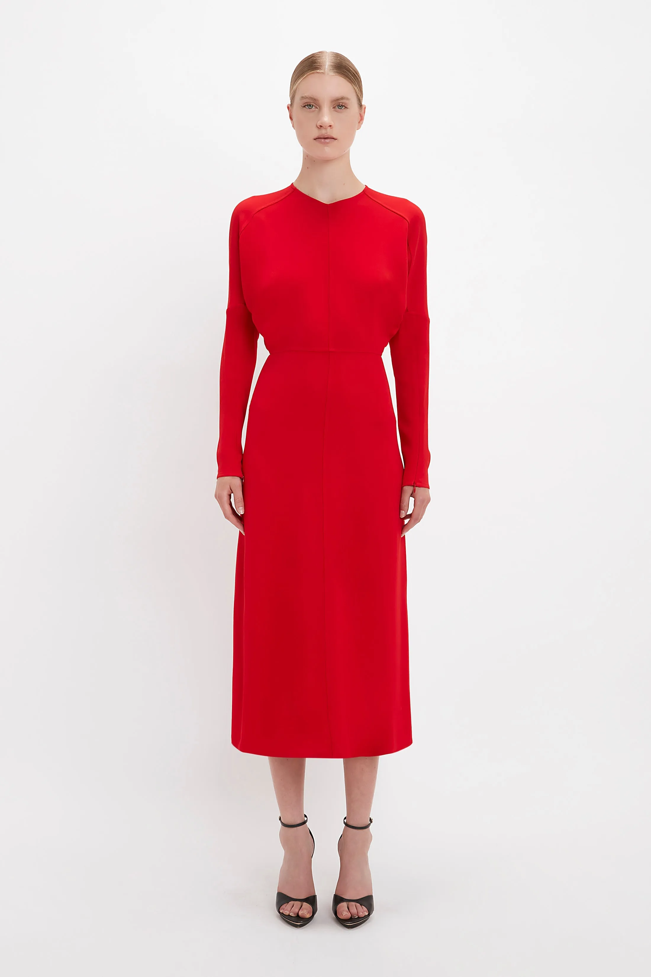 Dolman Midi Dress In Red sold by Victoria Beckham