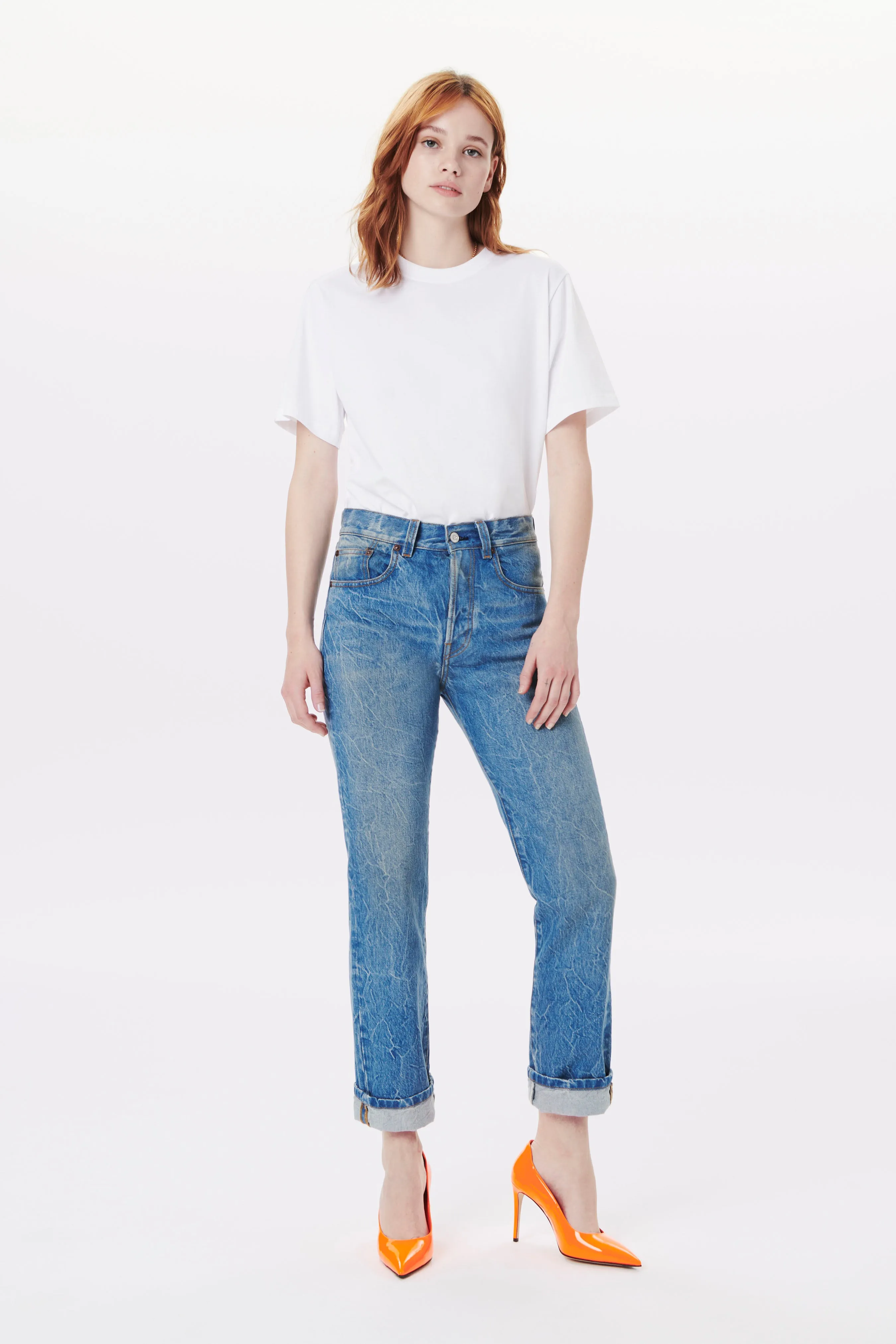 Victoria Mid-Rise Jean In Miami Wash sold by Victoria Beckham