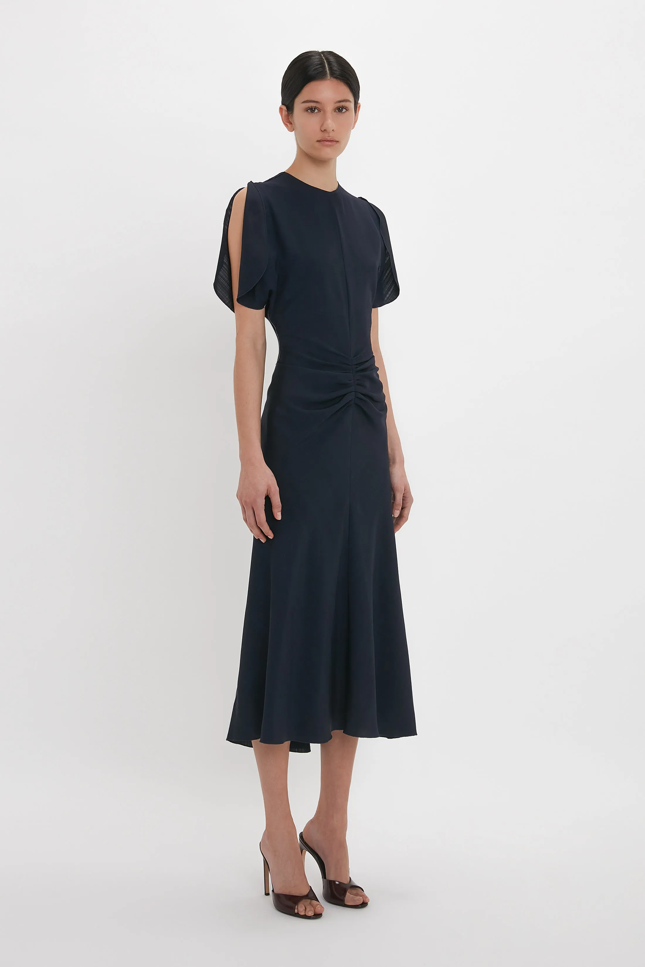 Gathered Waist Midi Dress In Midnight sold by Victoria Beckham product image thumbnail 2