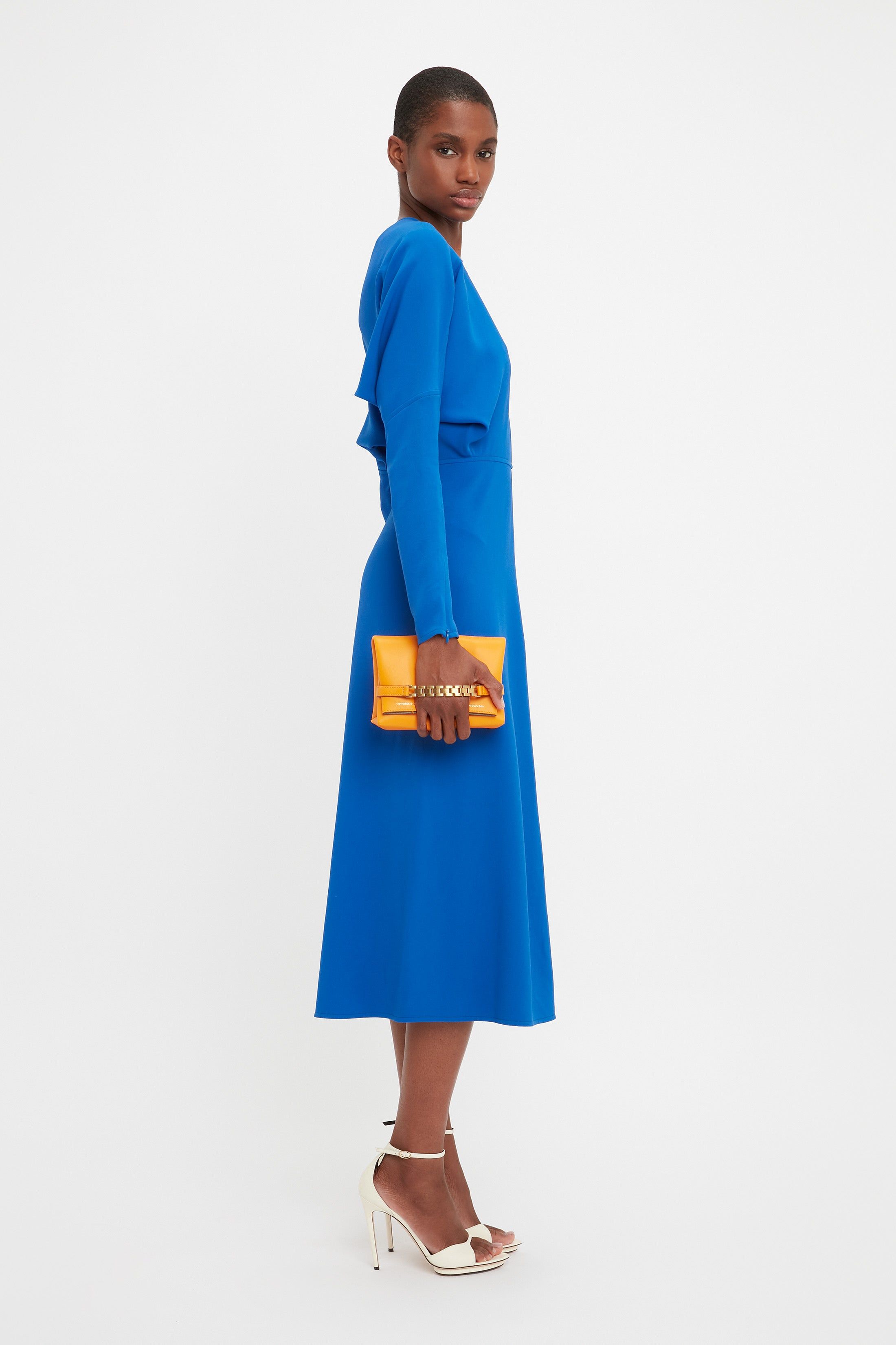 Dolman Midi Dress In Bright Blue sold by Victoria Beckham product image thumbnail 4